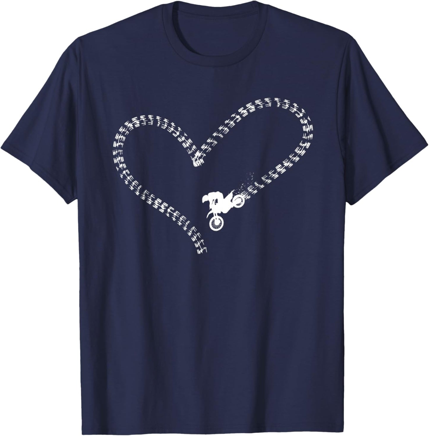 Dirt Bike Motorcross MX Rider Vintage Girl Heart T-Shirt - T-Shirt | Navy