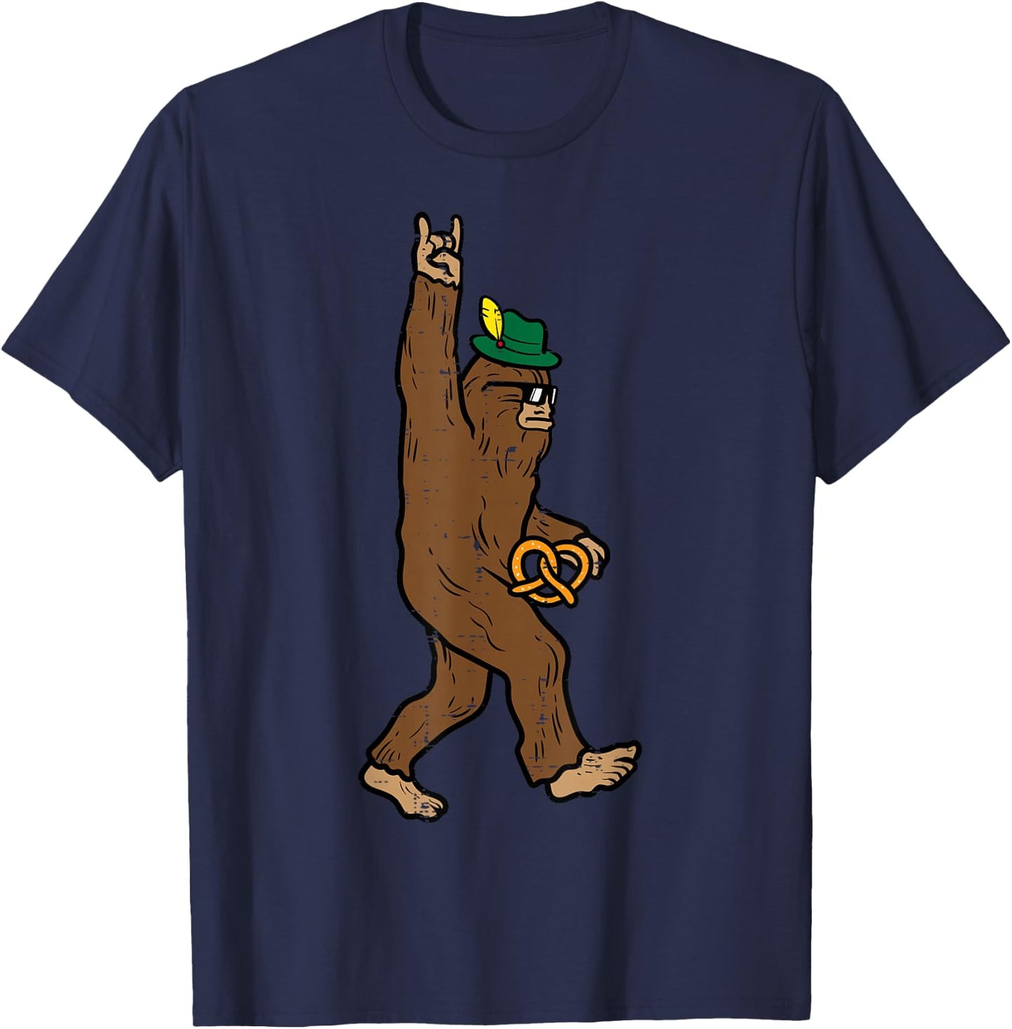Oktoberfest Bigfoot Sasquatch Rock Rocker German Men Boy Kid T-Shirt - T-Shirt | Navy