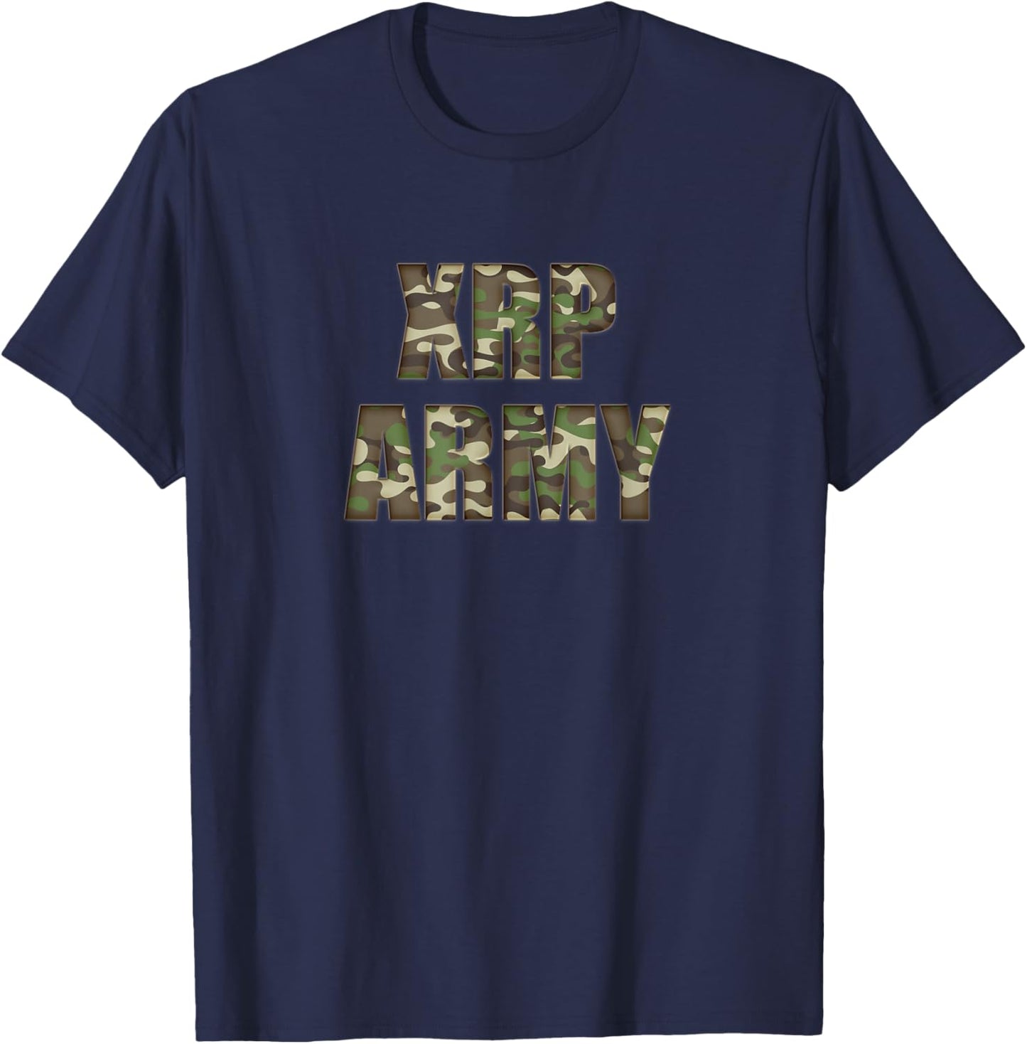 XRP Army Cryptocurrency Camouflage Text T-Shirt - T-Shirt | Navy