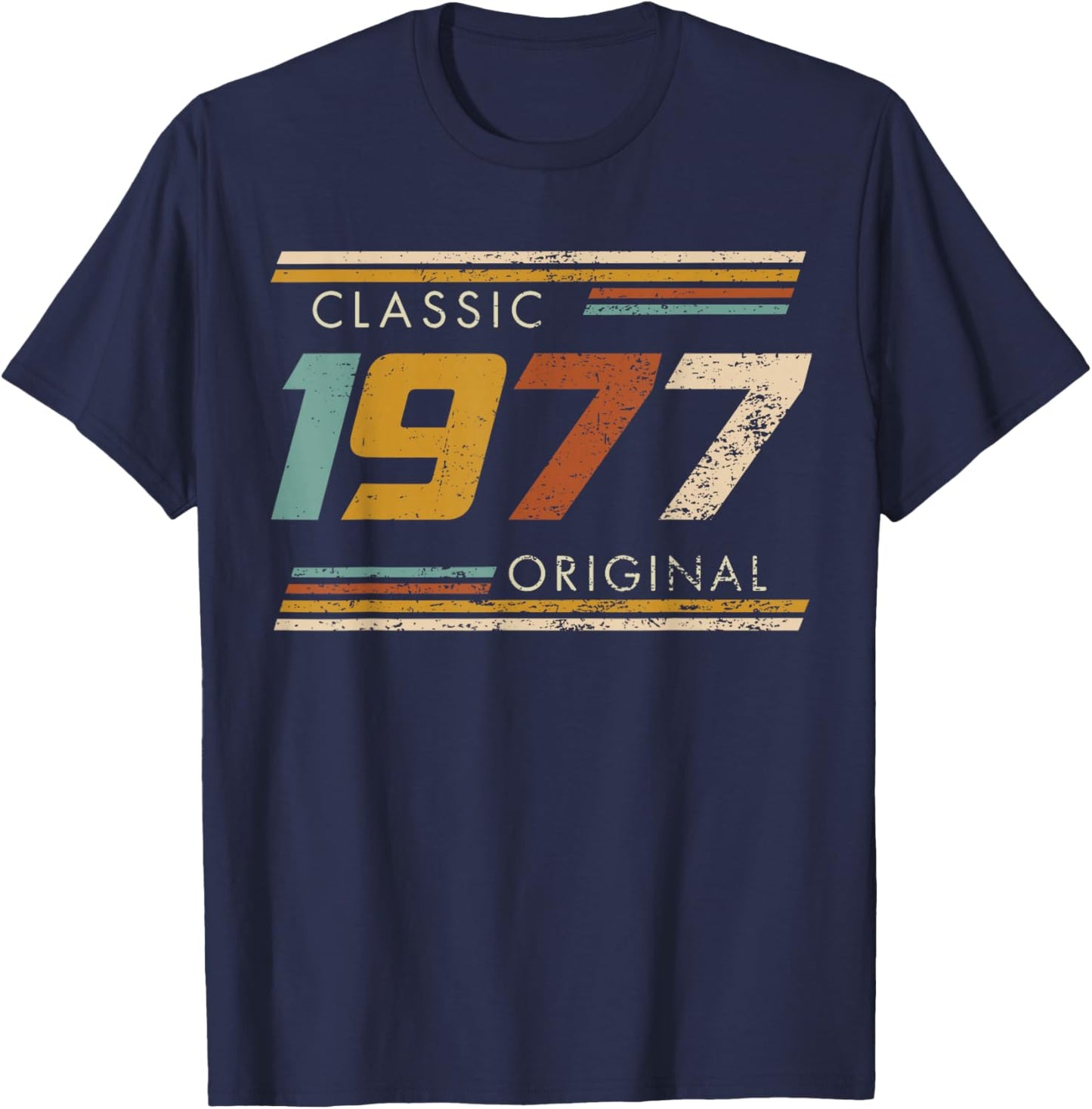 Classic 1977 Original Vintage Birthday Est 1977 Edition T-Shirt - T-Shirt | Navy