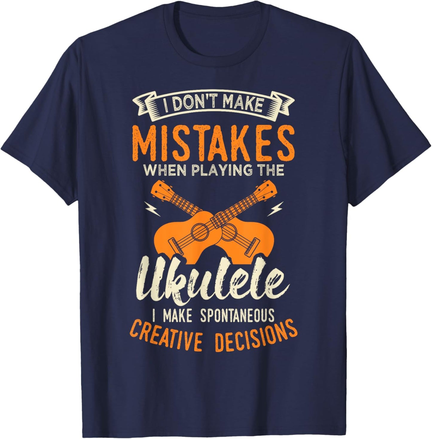 Ukulele Four String Instrument Lover T-Shirt - T-Shirt | Navy