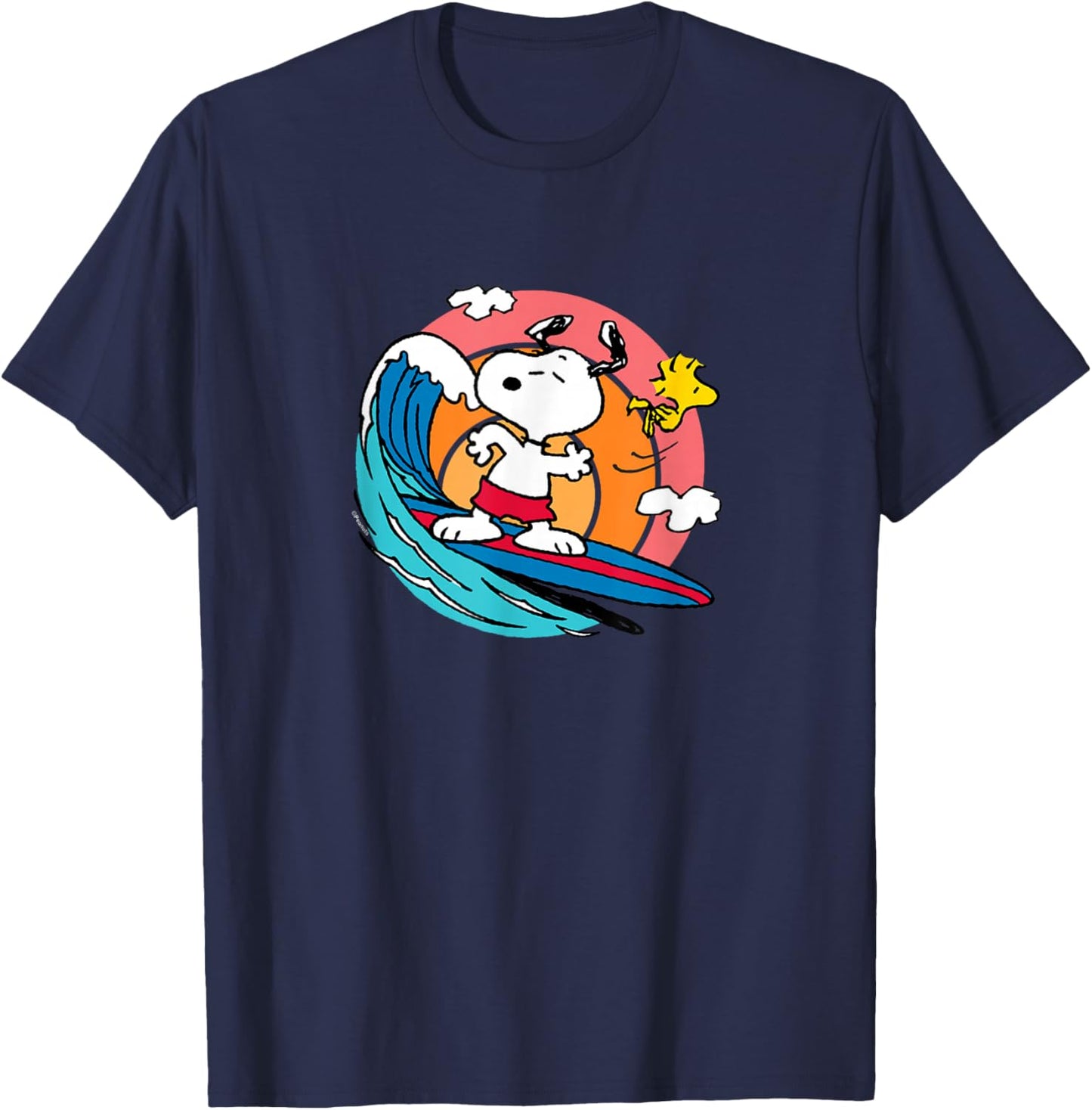 Peanuts - Snoopy Woodstock Surf T-Shirt - T-Shirt | Navy
