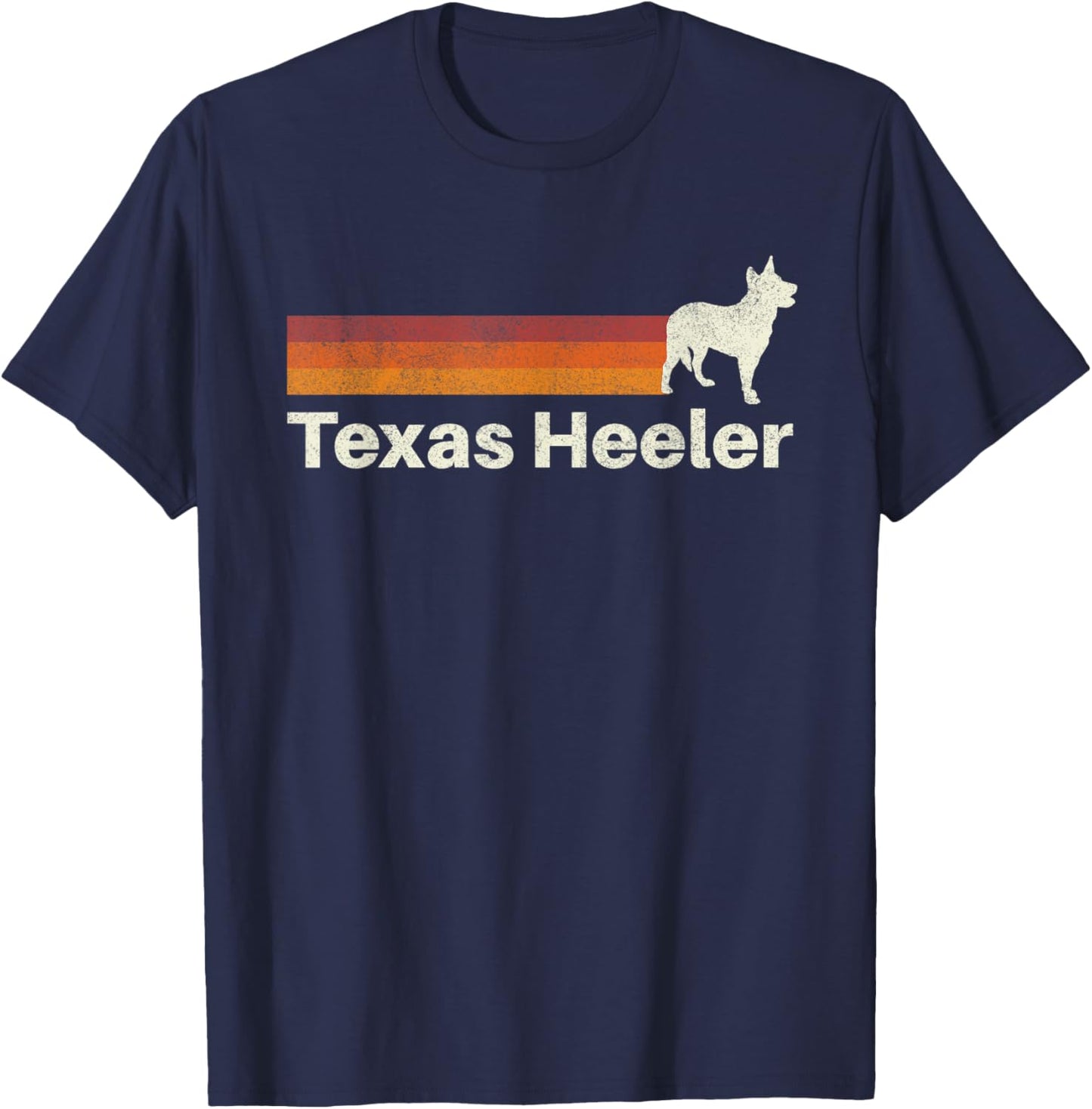 Vintage Texas Heeler Retro Mom Dad Dog T-Shirt - T-Shirt | Navy