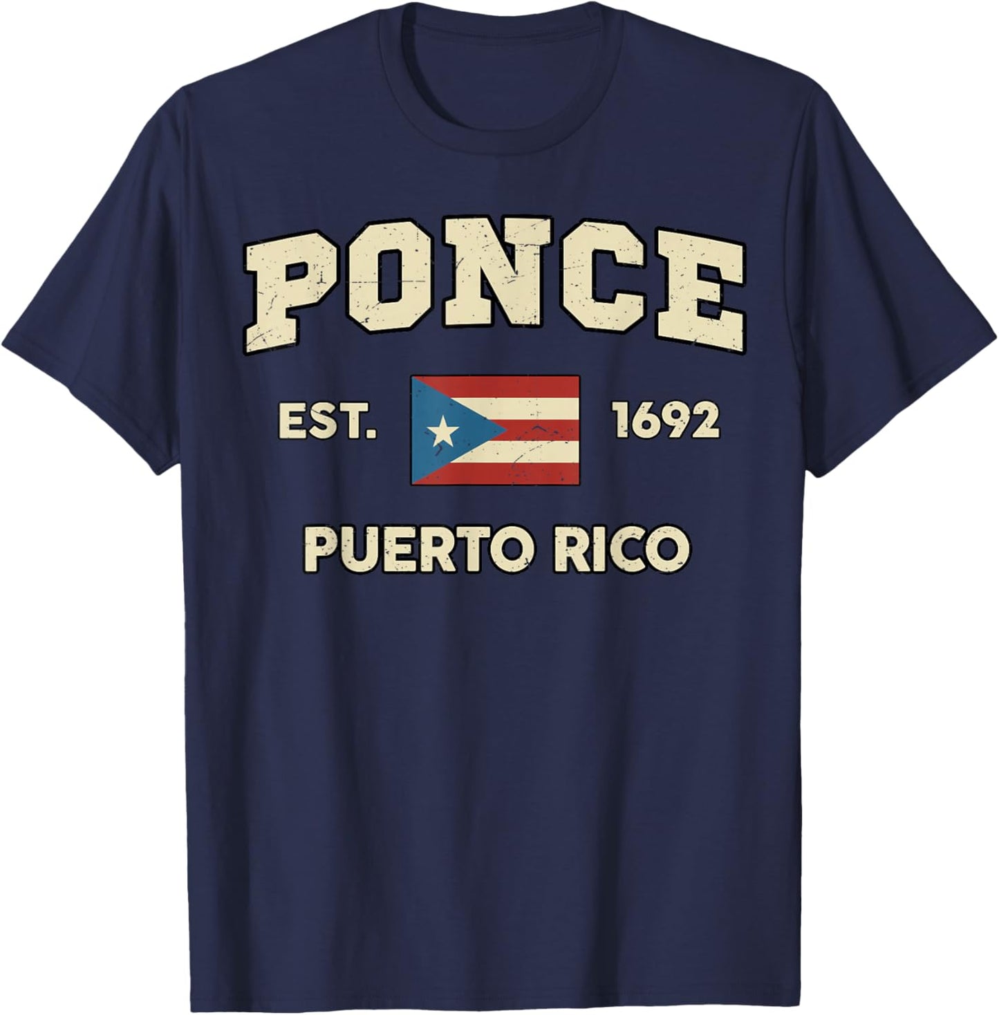 Ponce Puerto Rico Men Women Hispanic Heritage Rican Flag T-Shirt - T-Shirt | Navy