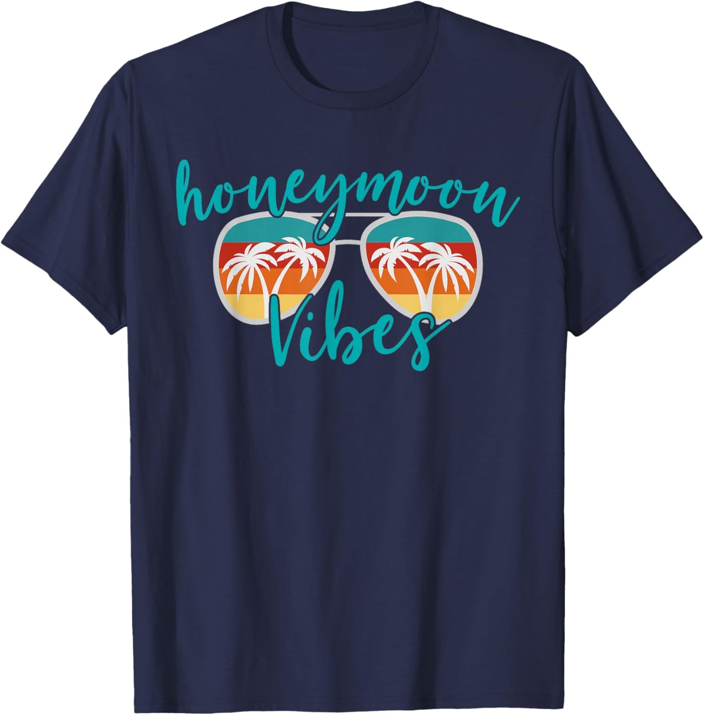 Honeymoon Vibes Cute Couples Trip Matching Vacation T-Shirt - T-Shirt | Navy