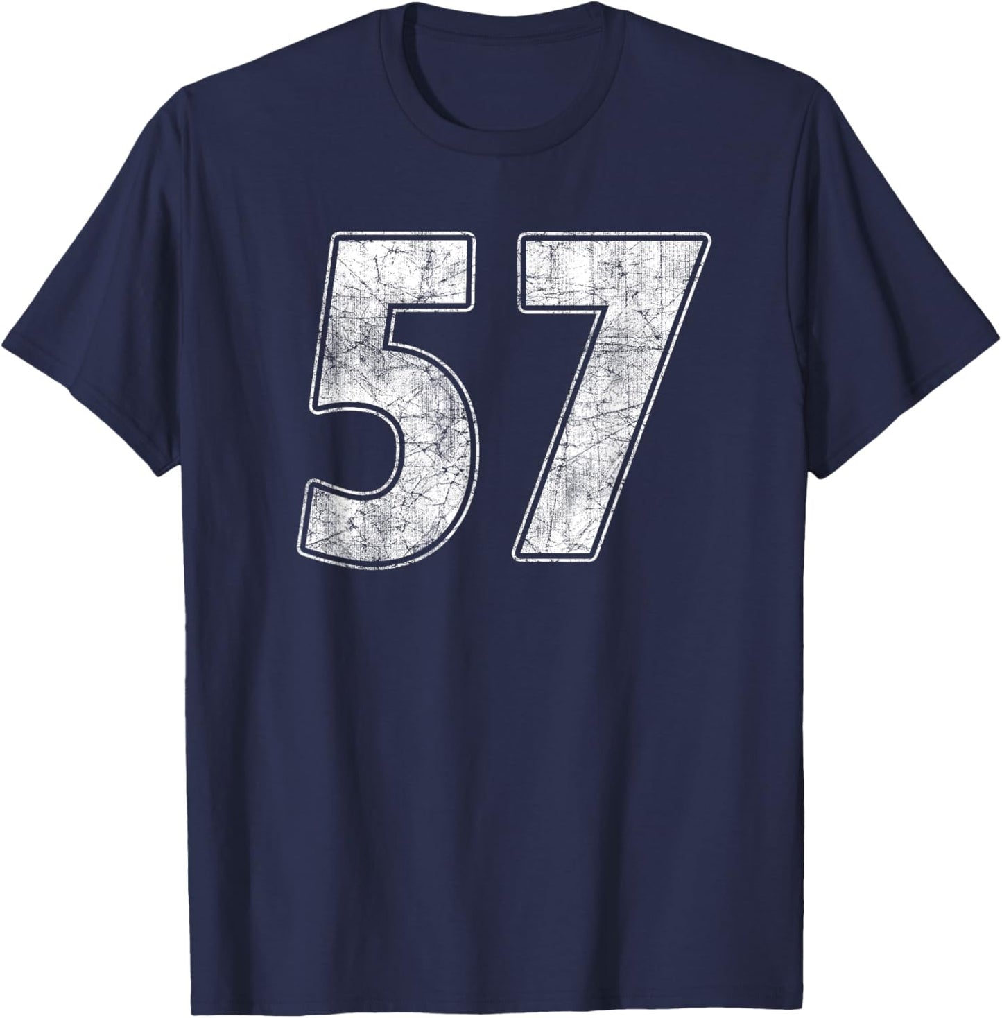 #57 Jersey Number 57 Uniform Biggest Fan Favorite Player T-Shirt - T-Shirt | Navy