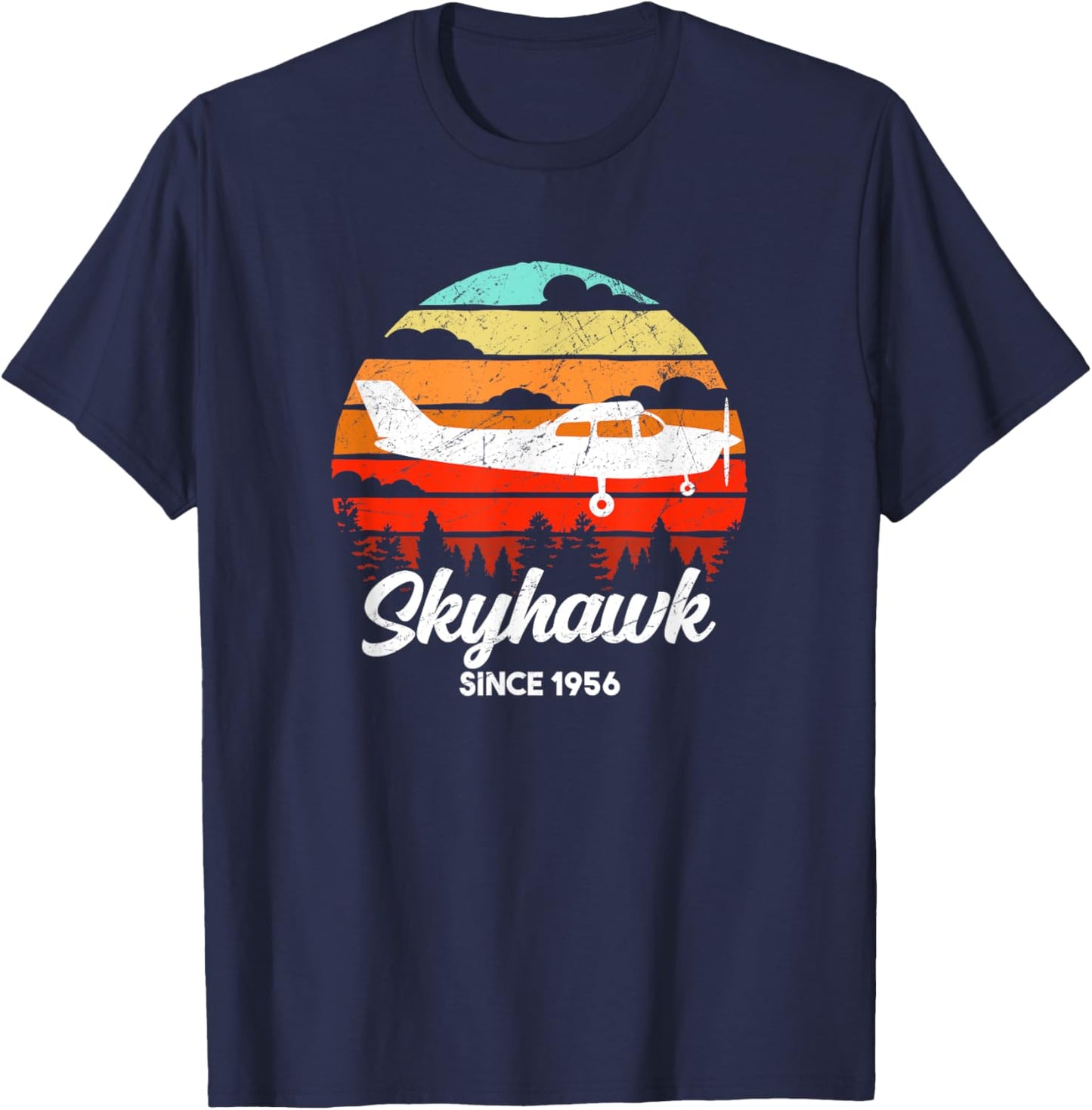 Vintage Pilot C172 Airplane Skyhawk T-Shirt - T-Shirt | Navy