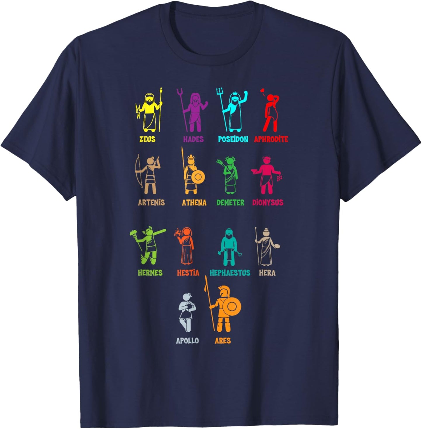 Greek Mythology Gods - Gods of Greece Small T-Shirt - T-Shirt | Navy