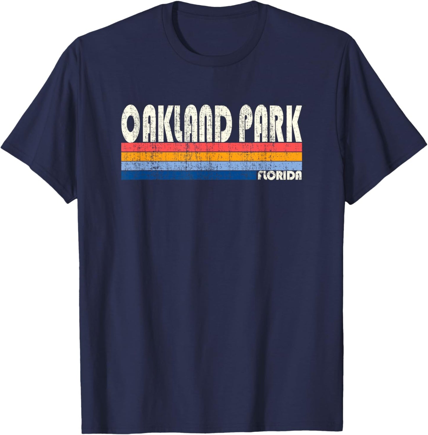 Retro Vintage 70s 80s Style Oakland Park, FL T-Shirt - T-Shirt | Navy