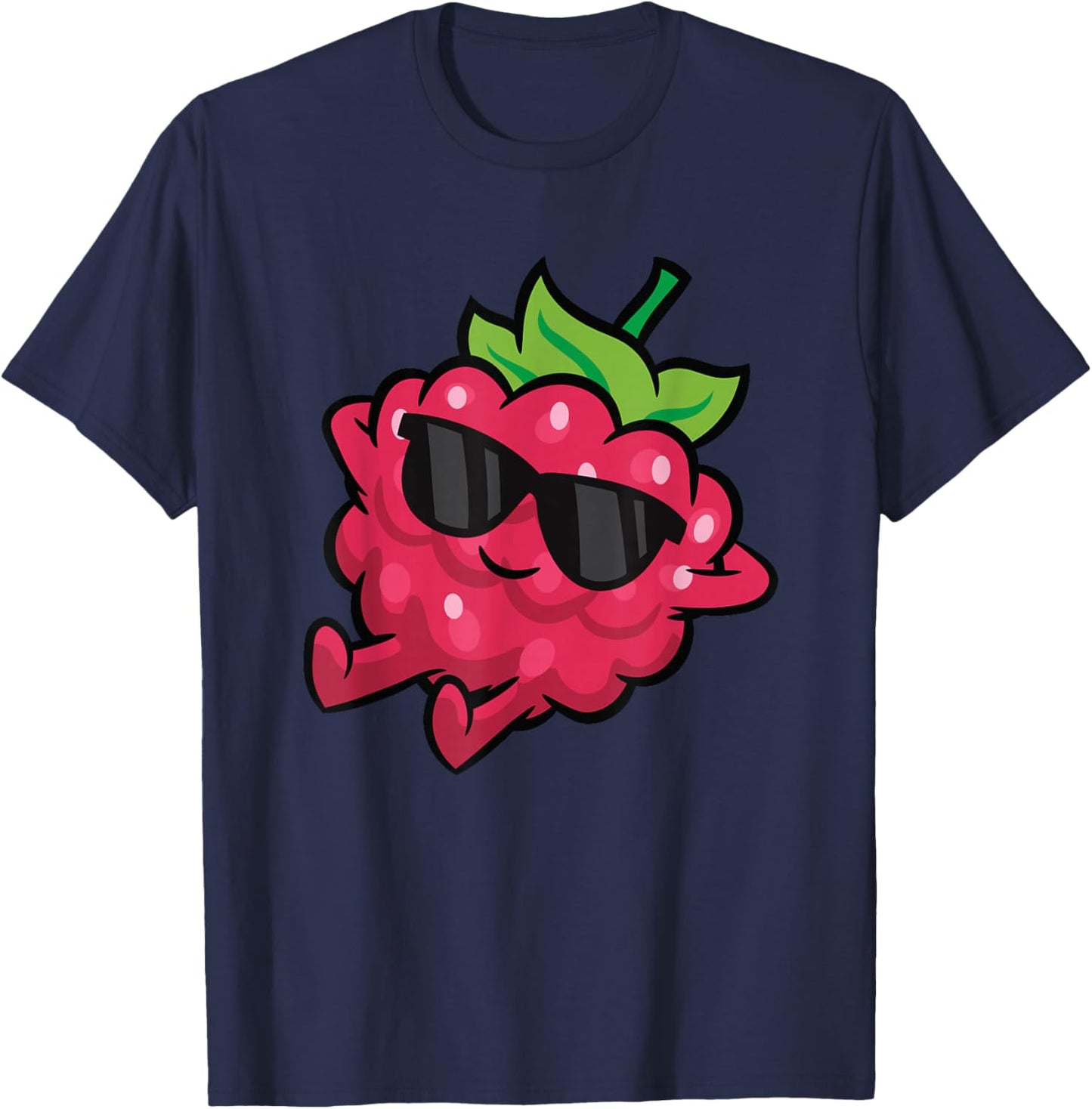 Cute Raspberry Fruit Relaxing Lazy Raspberry T-Shirt - T-Shirt | Navy