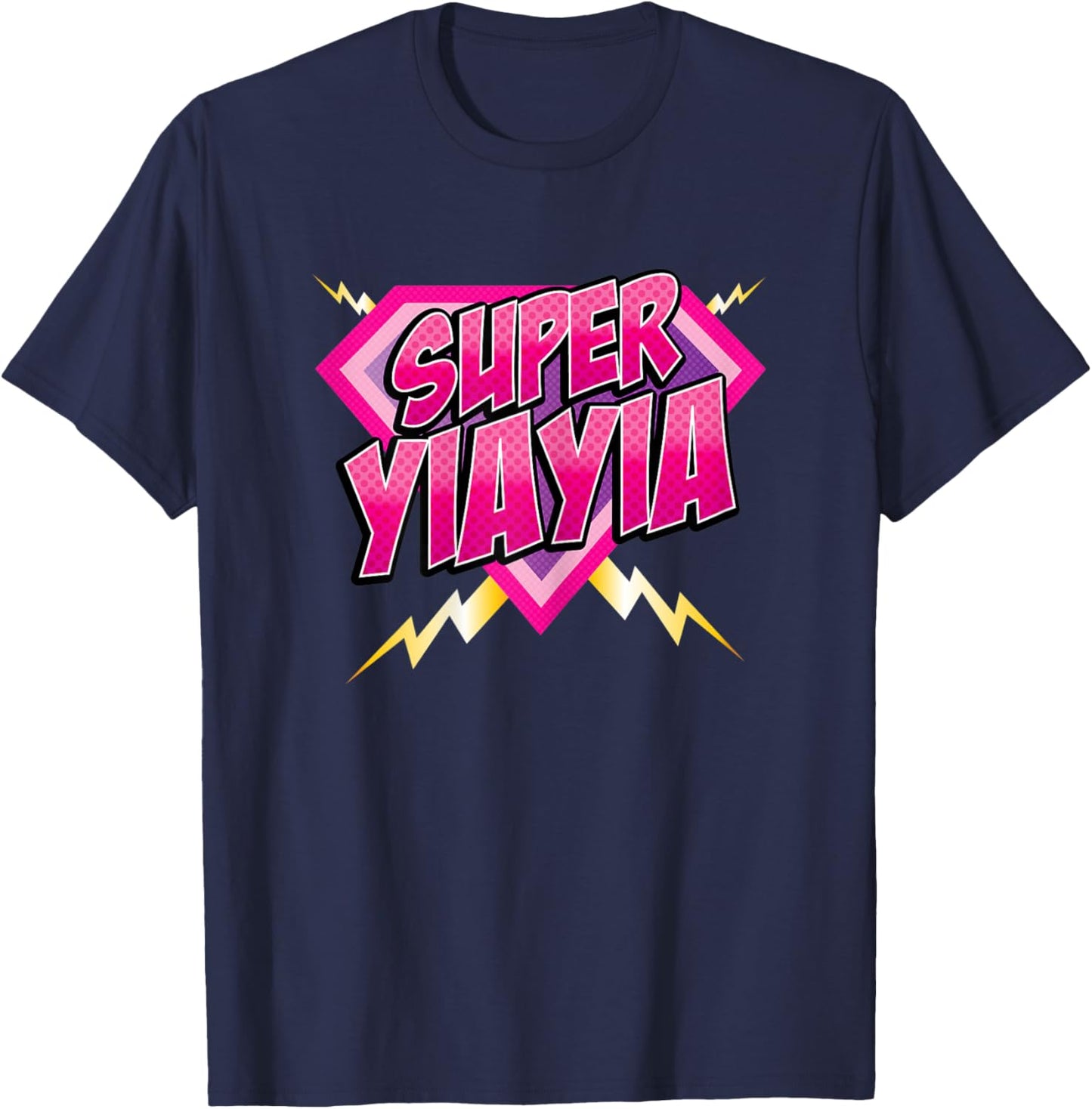Super Yiayia Superhero Greek Grandmother Comic Book Women T-Shirt - T-Shirt | Navy