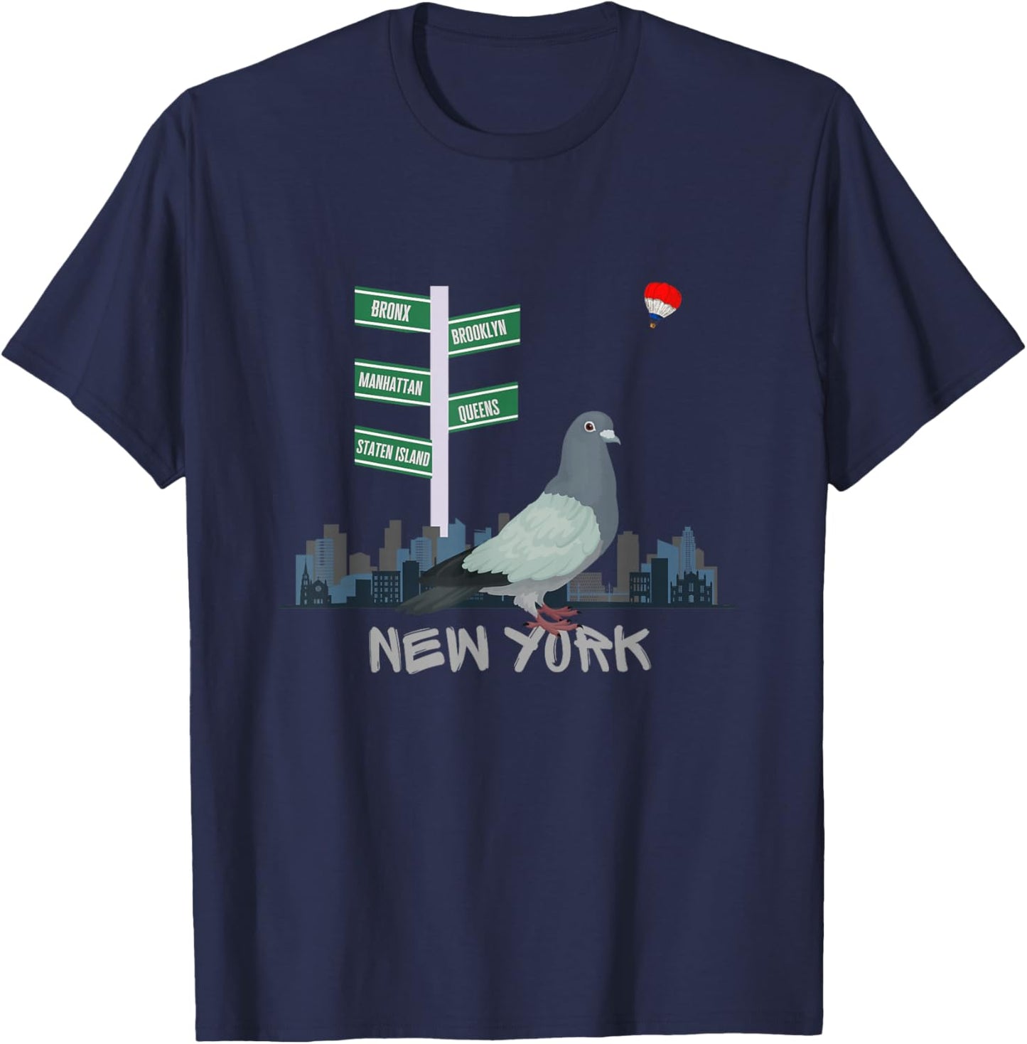 Pigeons of New York City T-Shirt - T-Shirt | Navy