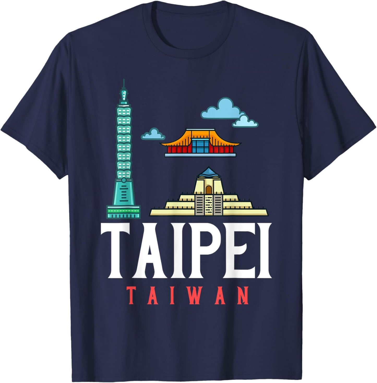 Taipei Taiwan City Skyline Map Travel T-Shirt - T-Shirt | Navy