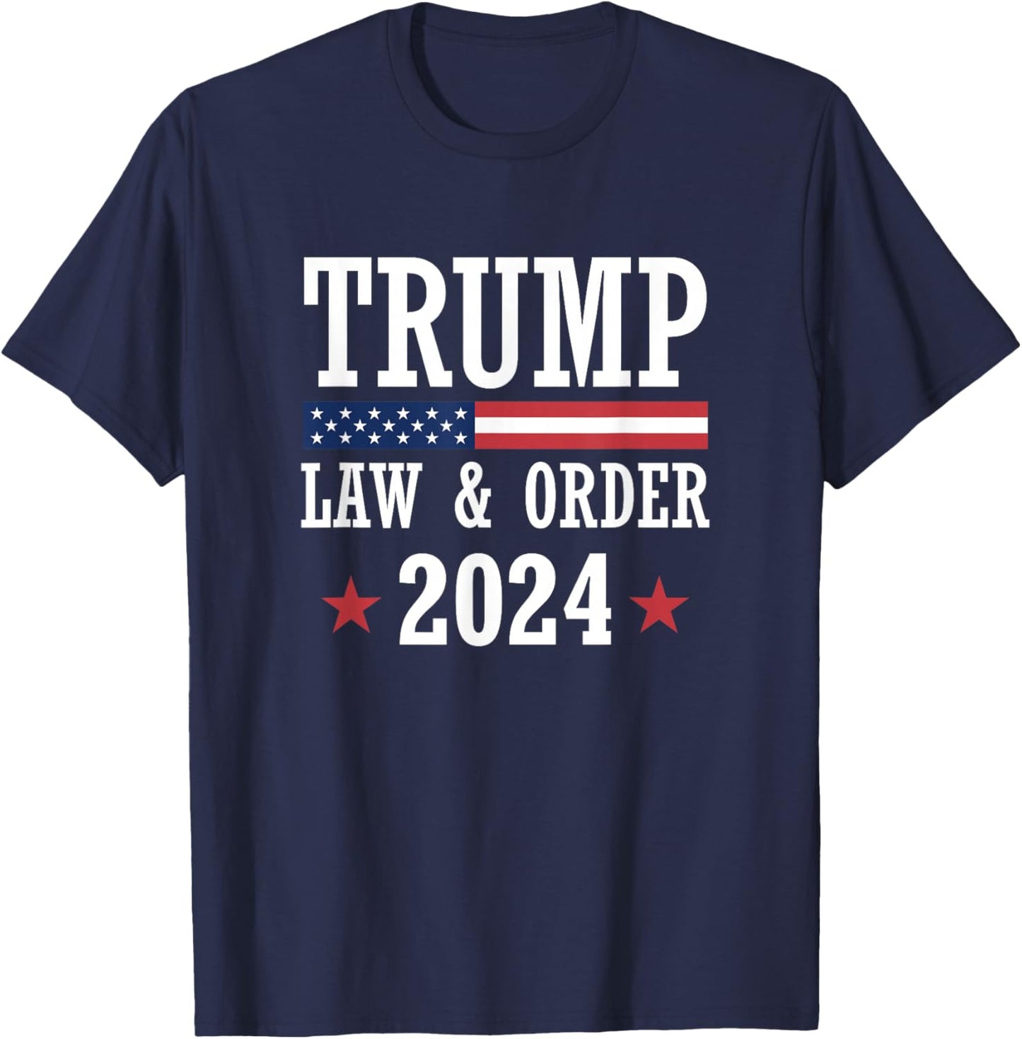 Law & Order Cops For Trump 2024 Police Thin Blue Line T-Shirt - T-Shirt | Navy