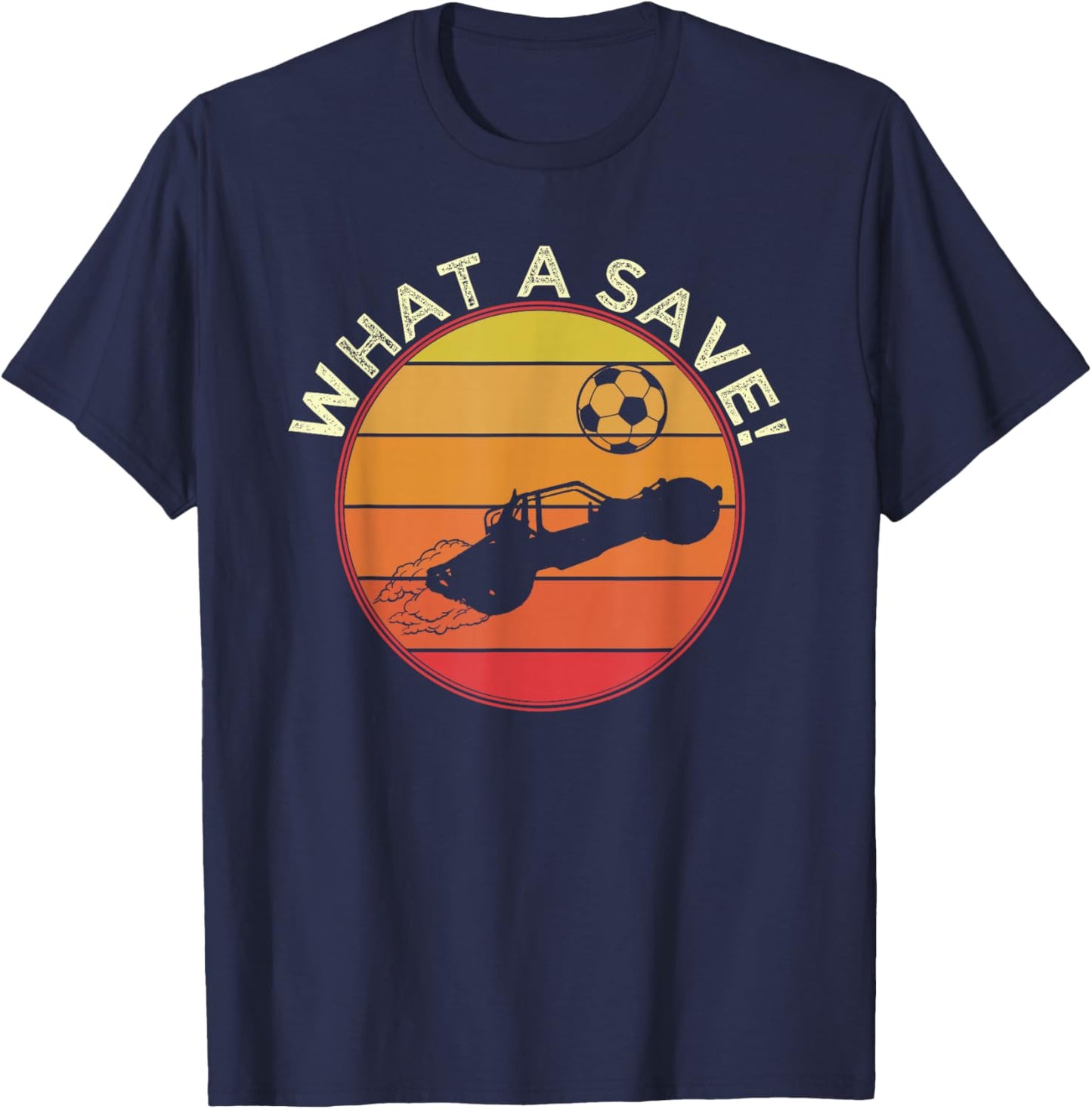 What a Rescue Vintage Retro Rocket Soccer Car League T-Shirt - T-Shirt | Navy