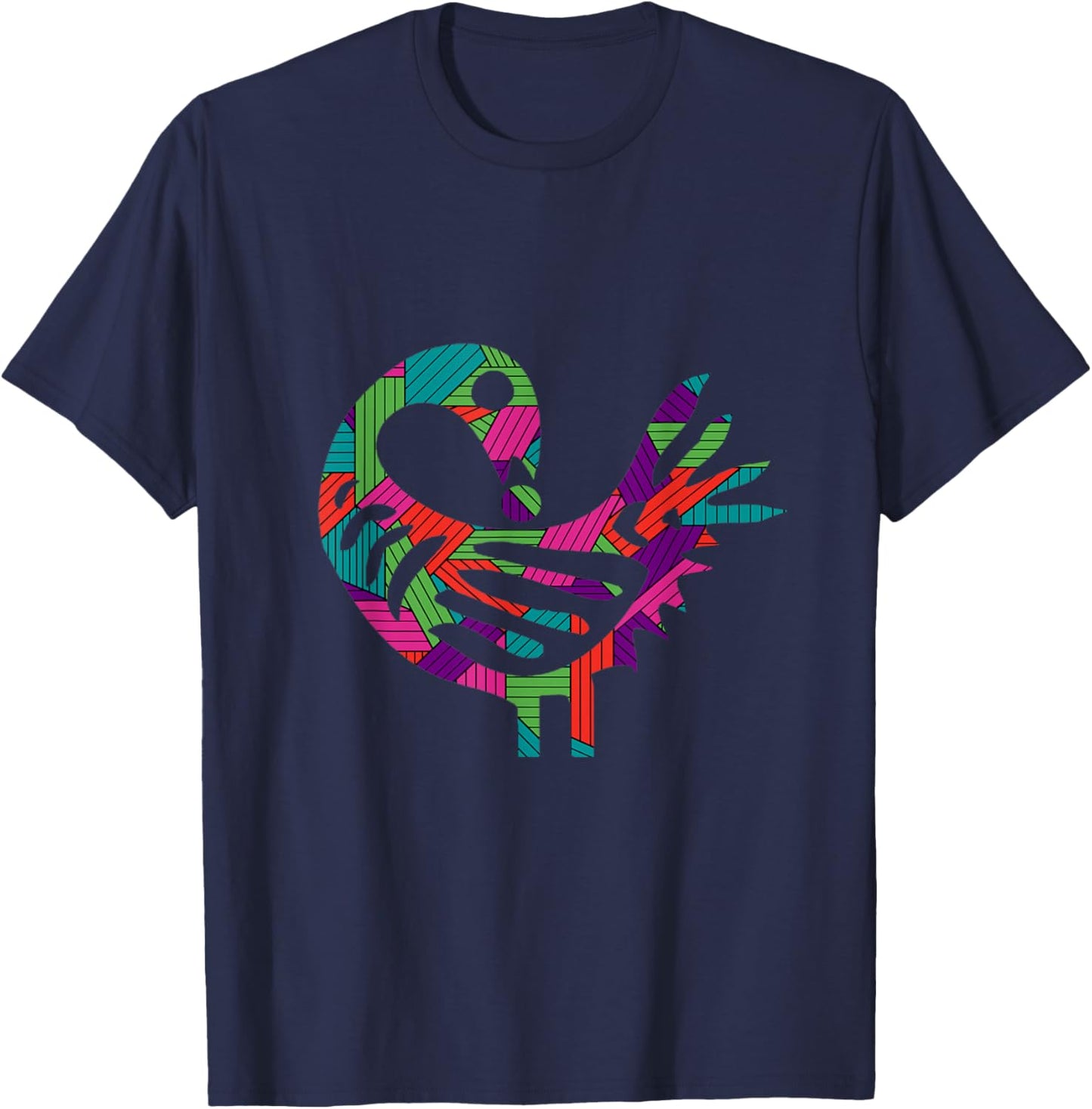 Sankofa Bird Afrocentric Adinkra Symbol Unique Pattern T-Shirt - T-Shirt | Navy
