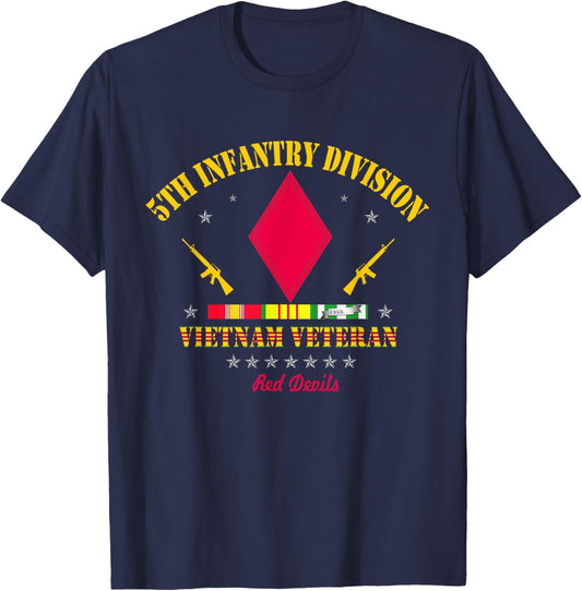 5th Infantry Division Vietnam Veteran Ivy Division Veteran T-Shirt - T-Shirt | Navy