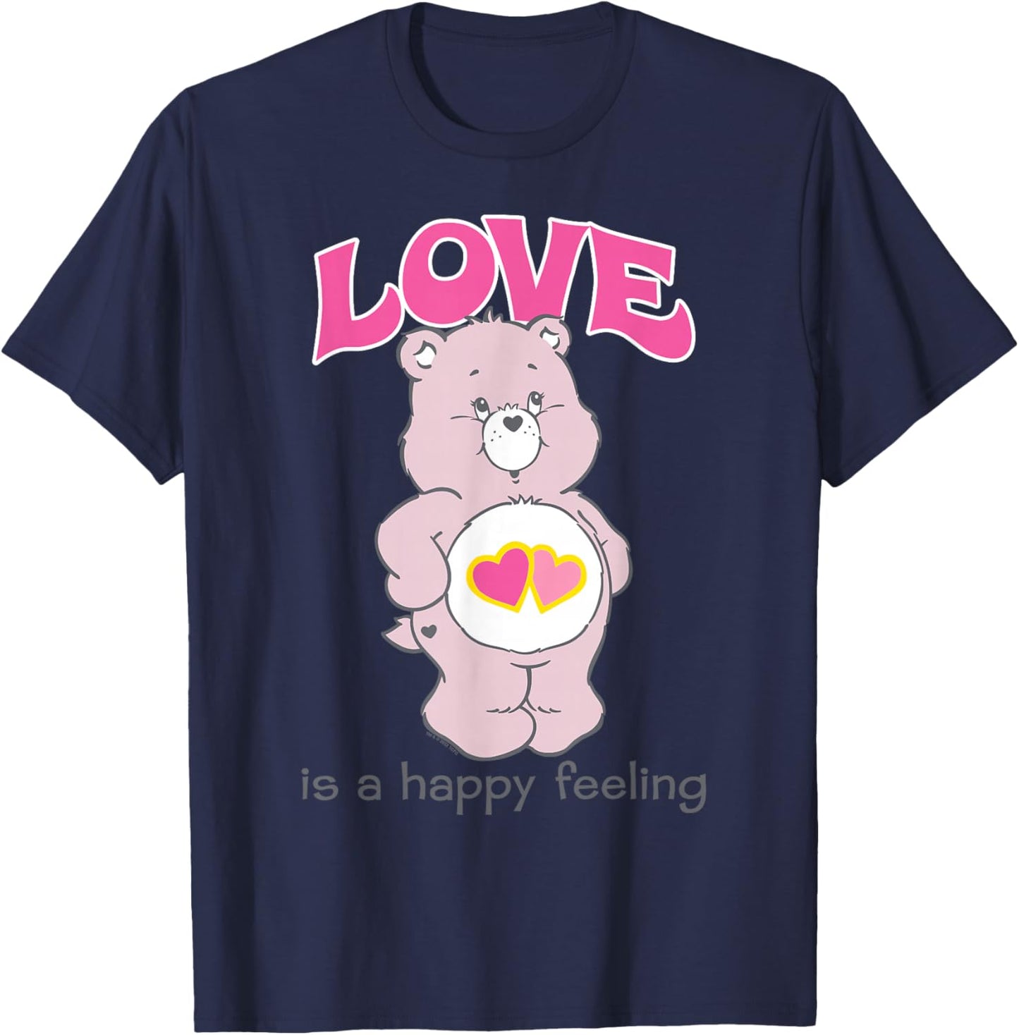 Care Bears Valentine's Day Love-a-Lot Is A Happy Feeling T-Shirt - T-Shirt | Navy