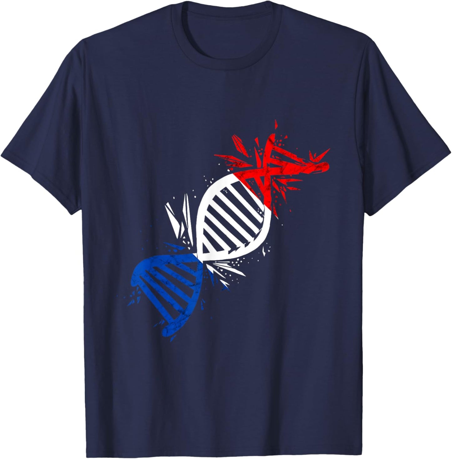 French Roots DNA In Blood French Flag French Pride France T-Shirt - T-Shirt | Navy