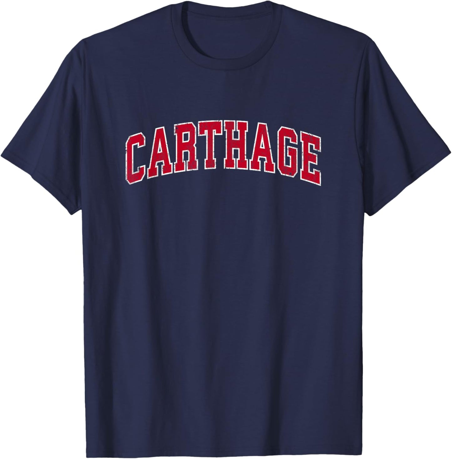 Carthage Missouri MO Vintage Sports Design Red Design T-Shirt - T-Shirt | Navy