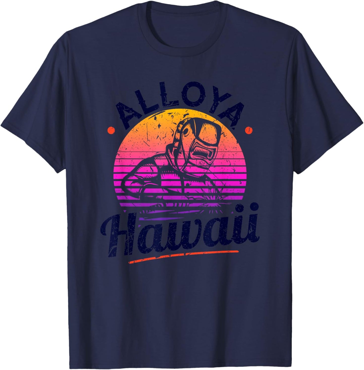 Welding Alloya Hawaii, Funny Welder Vacation T-Shirt - T-Shirt | Navy