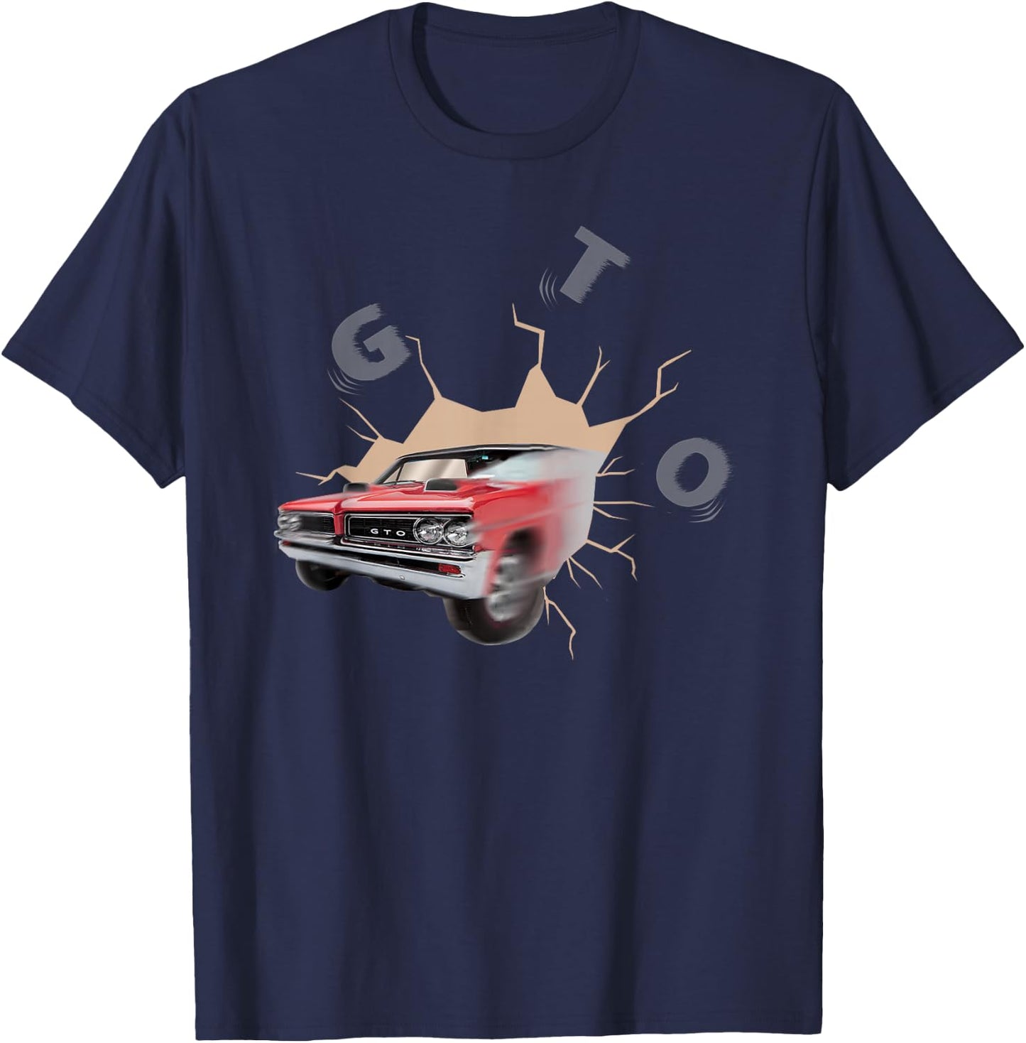Vintage 1964 Gto, American Muscle Car, Classic Car, Funny T-Shirt - T-Shirt | Navy