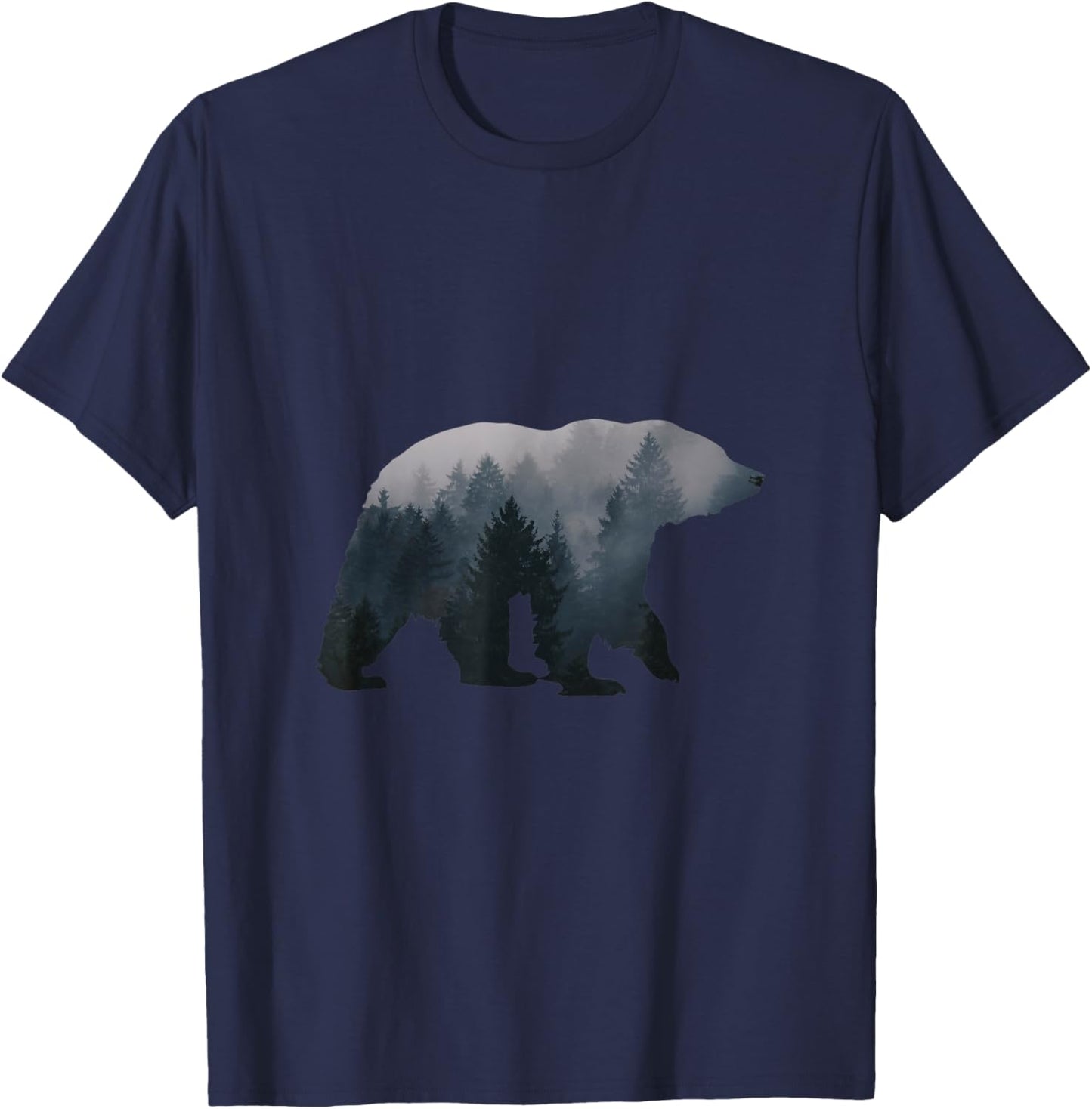 Bear illustration made of trees bears T-Shirt - T-Shirt | Navy