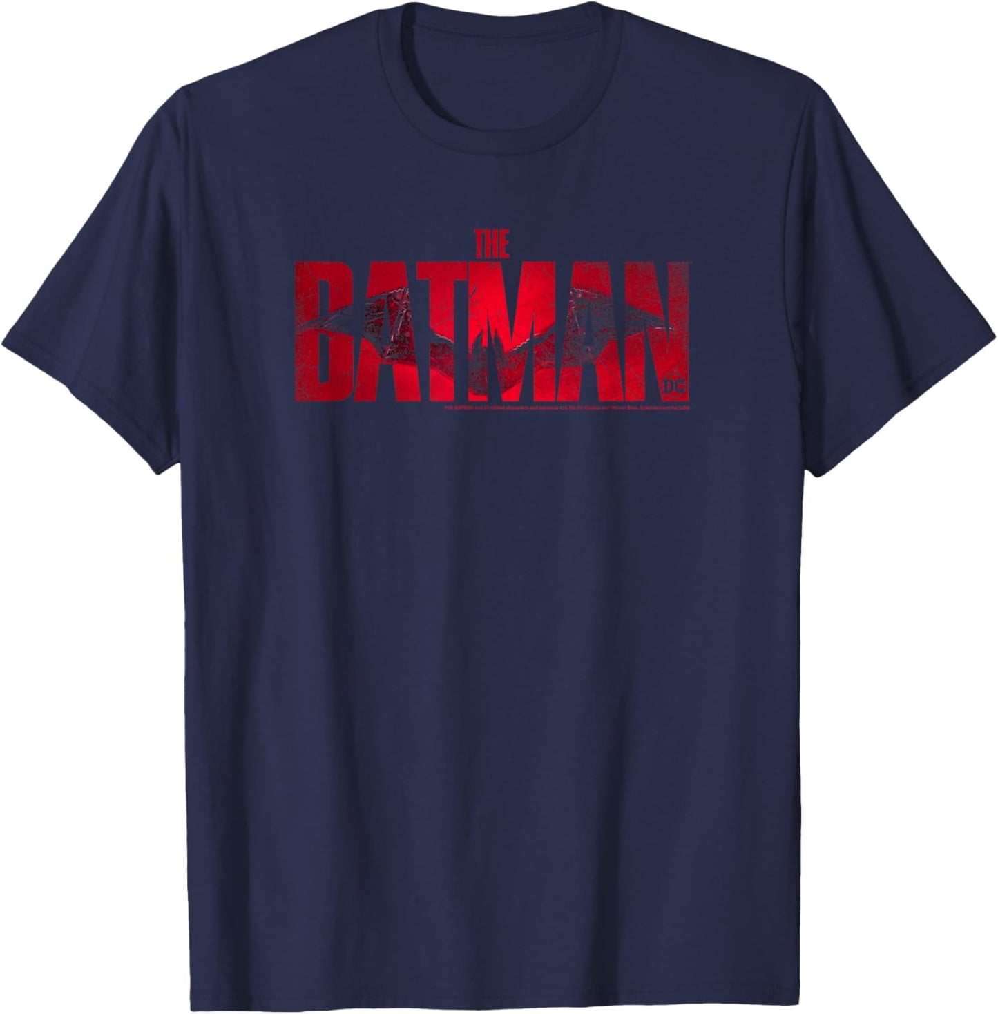 The Batman Movie Logo Bat Overlay Small T-Shirt - T-Shirt | Navy