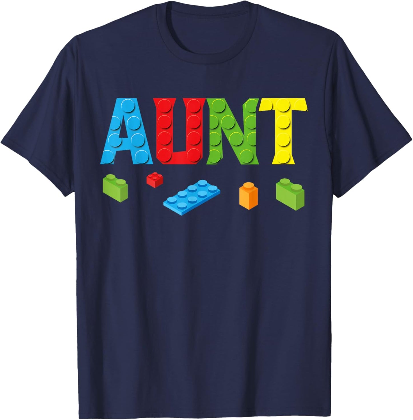 Aunt Master Builder Building Bricks Blocks Family Set Women T-Shirt - T-Shirt | Navy