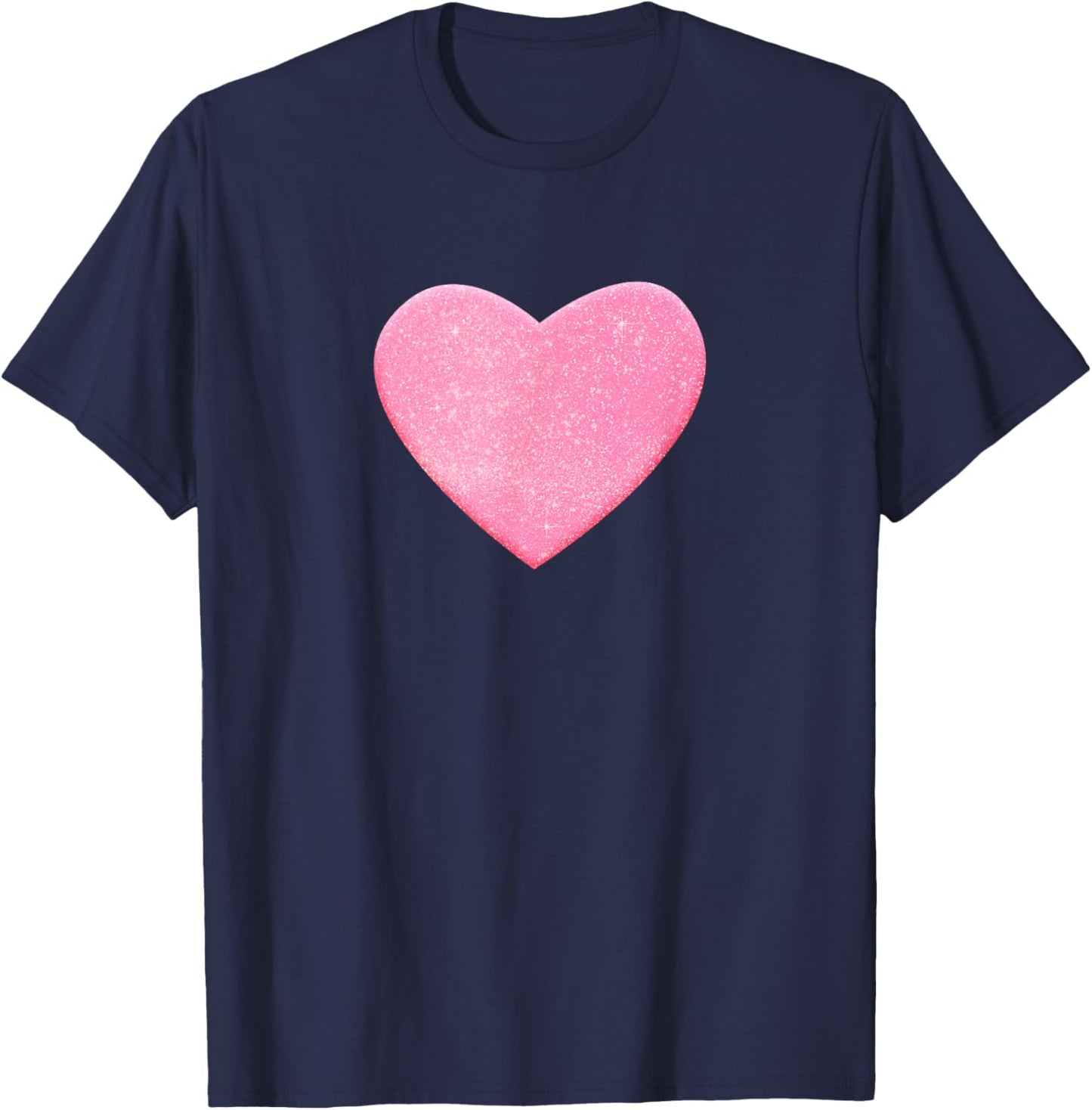 Valentines Pink Heart T-Shirt - T-Shirt | Navy