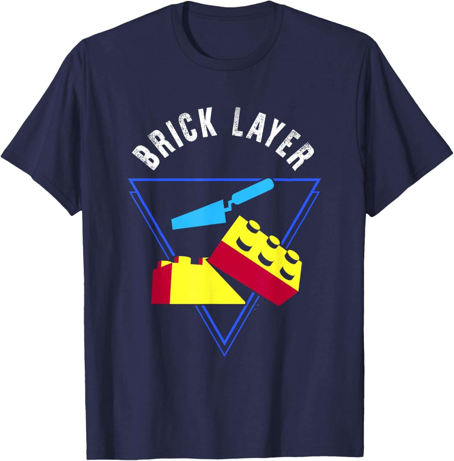 Brick Layer Big Building Blocks Engineer Toy Master Builder T-Shirt - T-Shirt | Navy