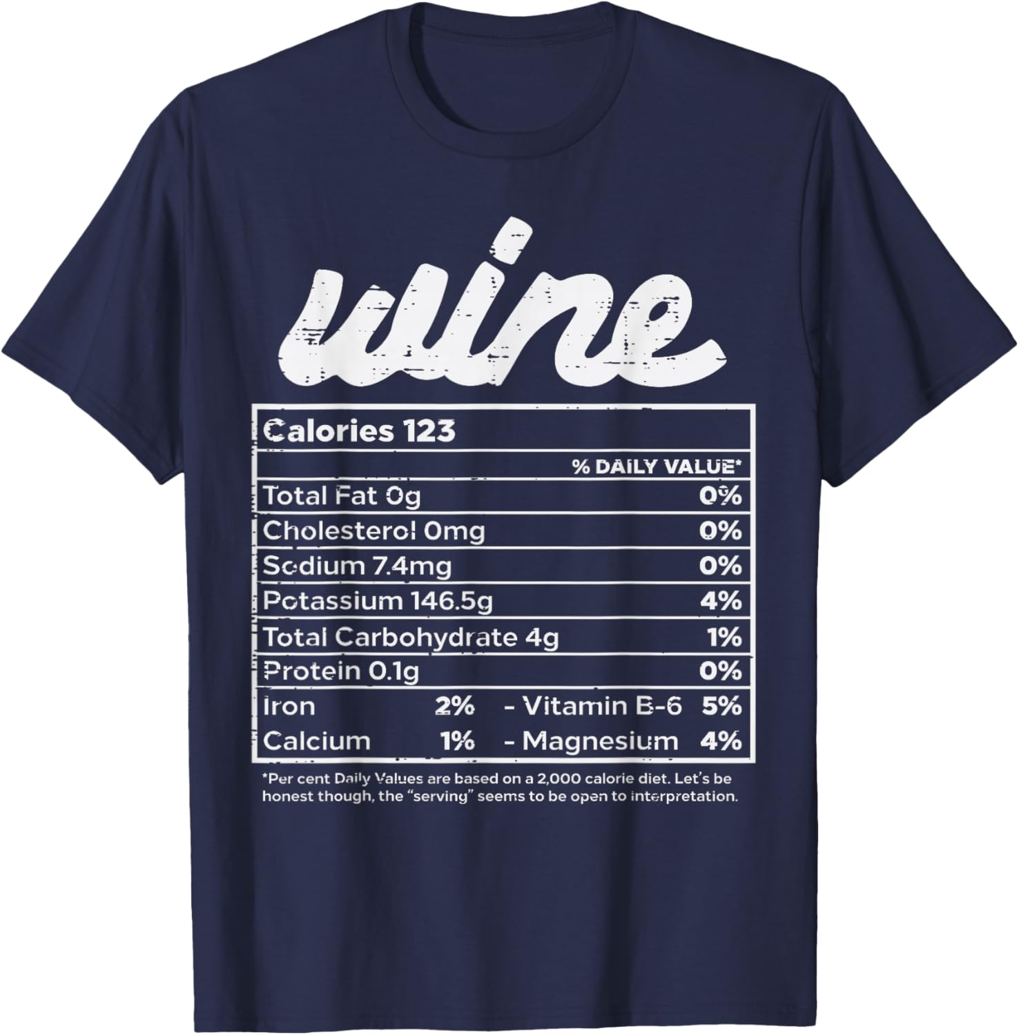Wine Nutrition Facts Matching Family Thanksgiving Women T-Shirt - T-Shirt | Navy