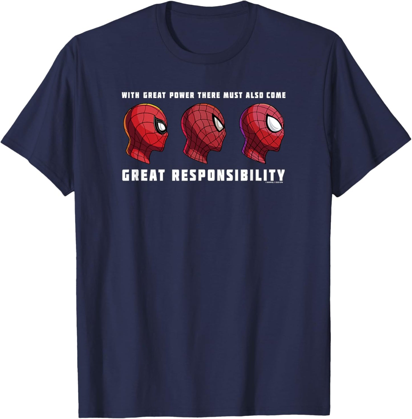 Marvel Spider-Man No Way Home Profiles Great Responsibility T-Shirt - T-Shirt | Navy
