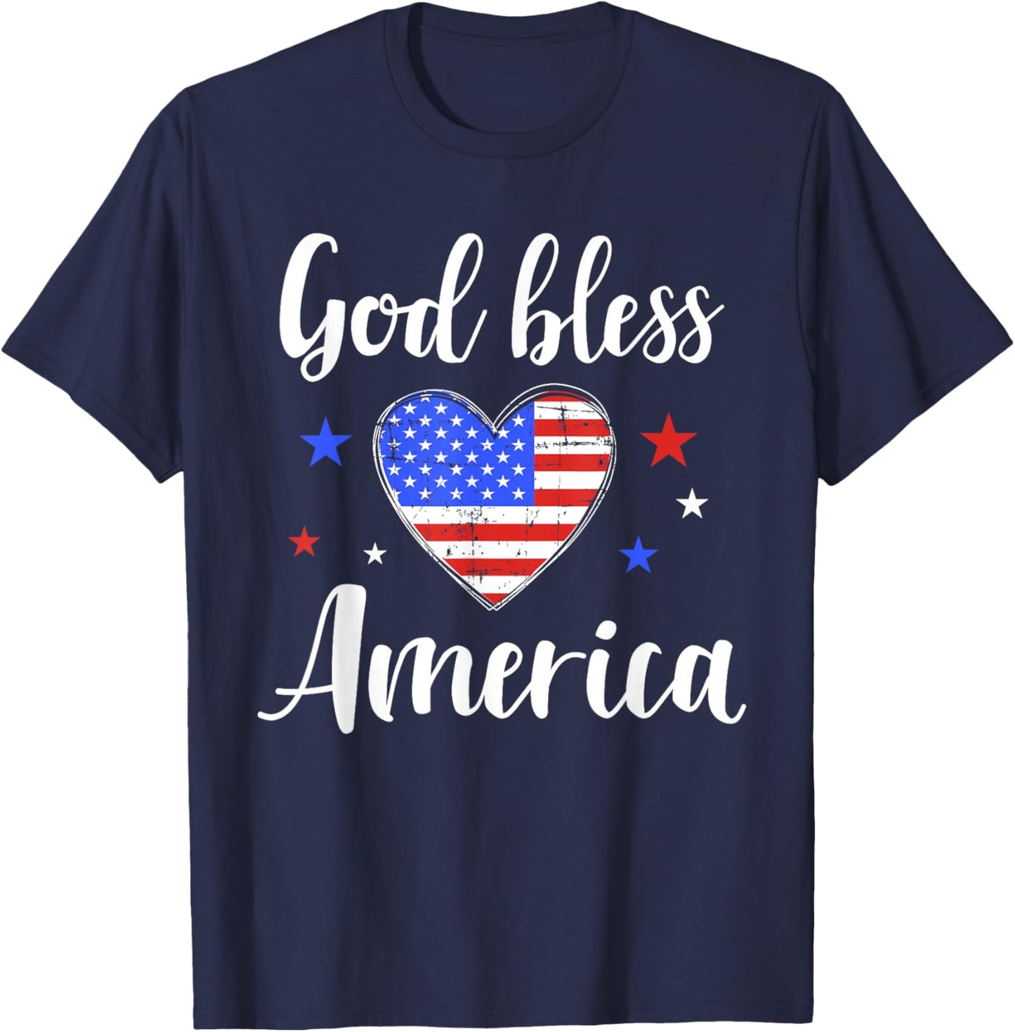 God bless america for patriotic Independence day 4th of July T-Shirt - T-Shirt | Navy