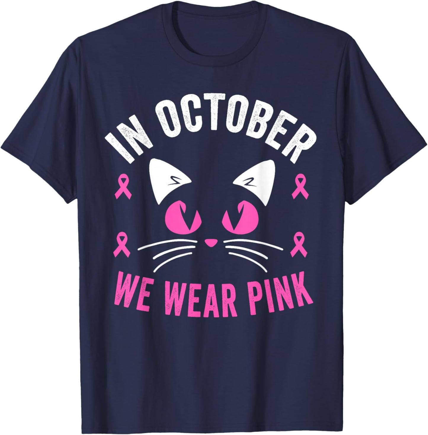 In October We Wear Pink Breast Cancer Awareness Kids Toddler T-Shirt - T-Shirt | Navy
