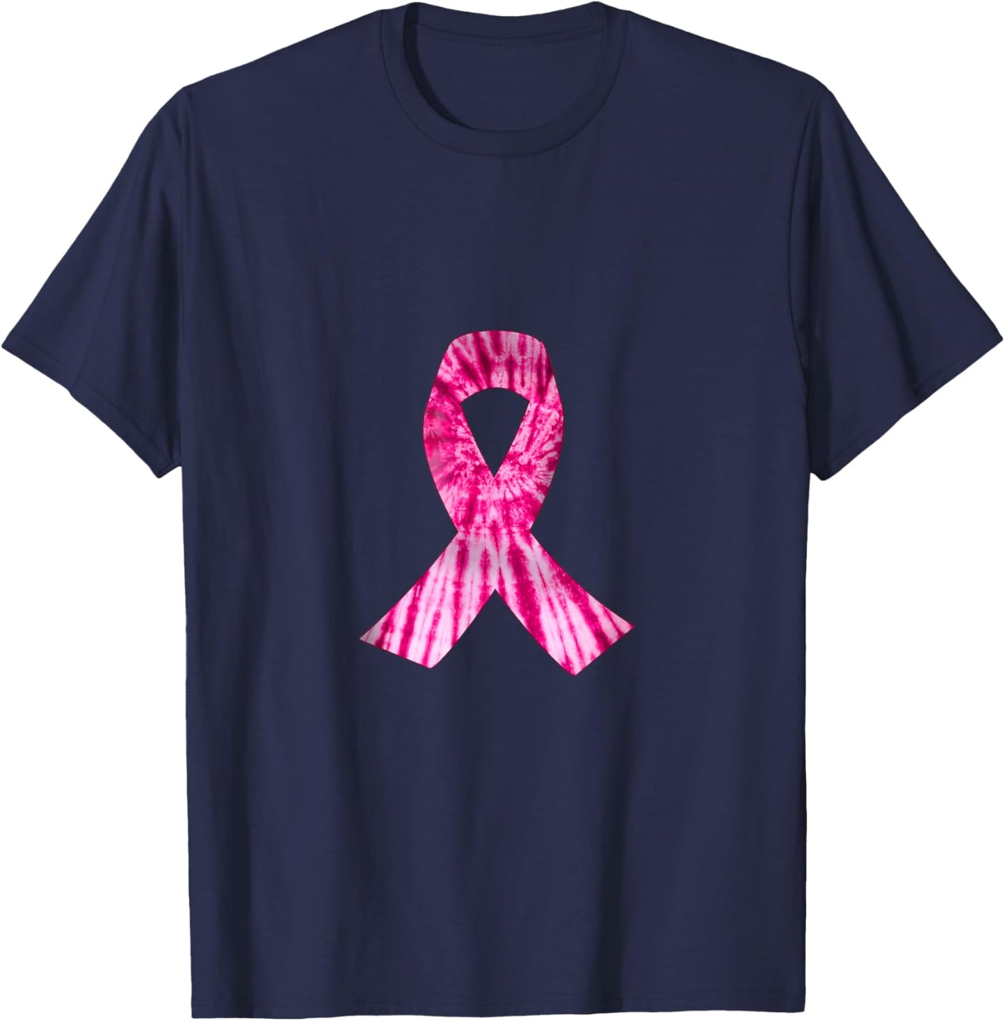 Pink Ribbon Tie Dye Breast Cancer Awareness Women T-Shirt - T-Shirt | Navy