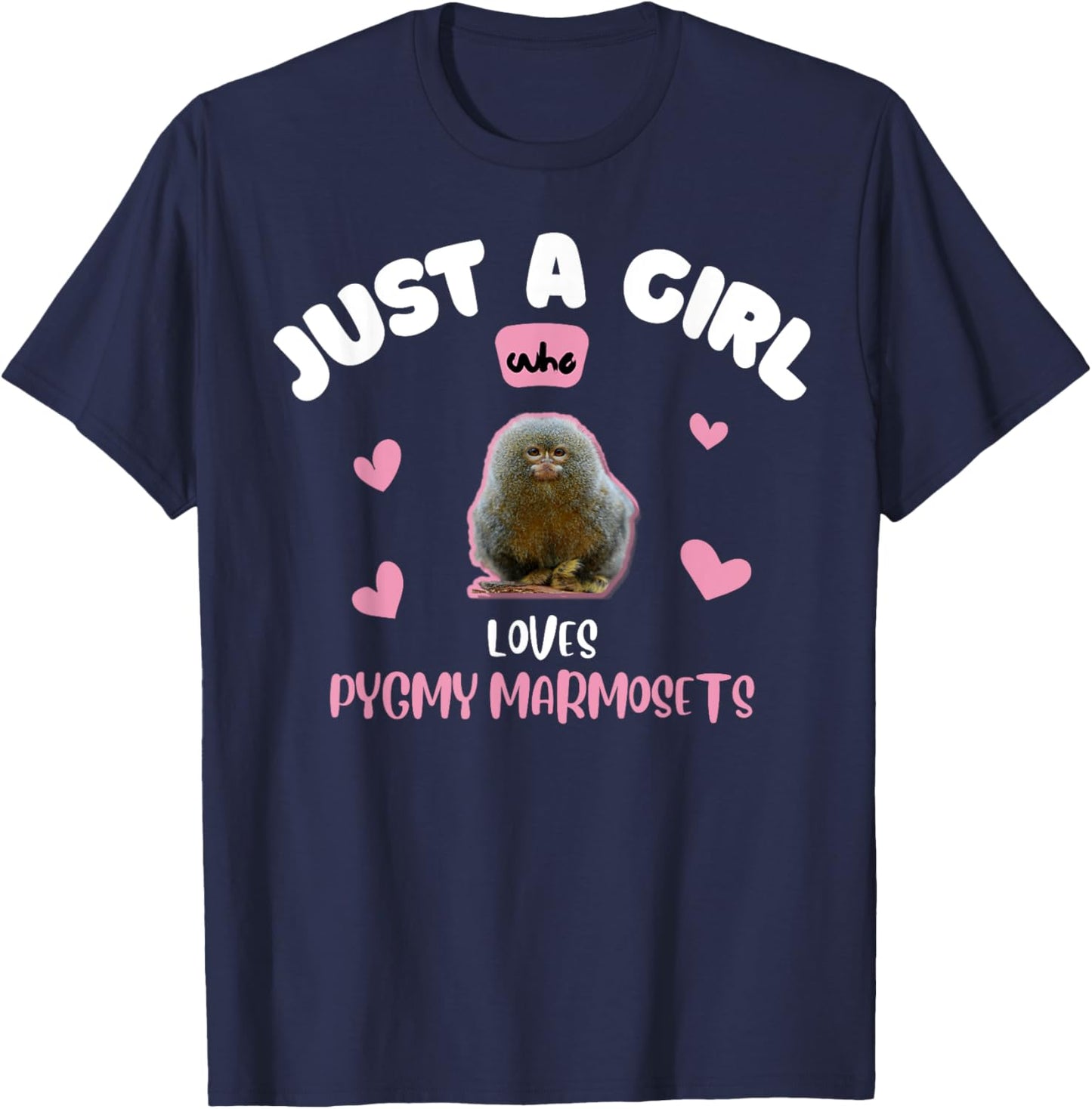 Pygmy Marmoset Girls Women Kids T-Shirt - T-Shirt | Navy