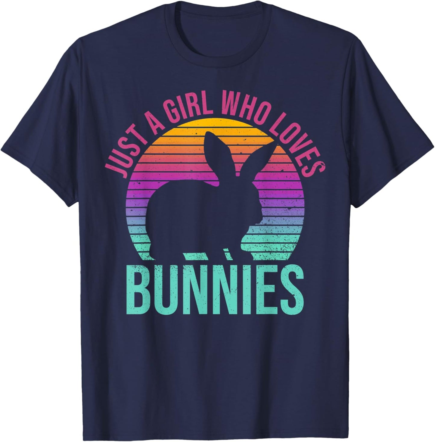 Rabbit Owners Just A Girl Who Loves Bunnies Rabbit Lovers T-Shirt - T-Shirt | Navy