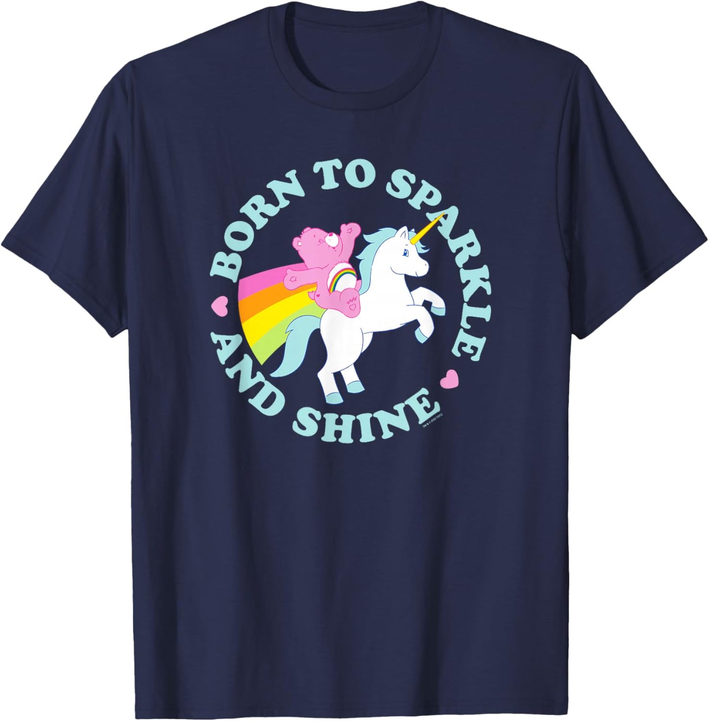 Care Bears Cheer Bear Unicorn Born to Sparkle and Shine T-Shirt - T-Shirt | Navy