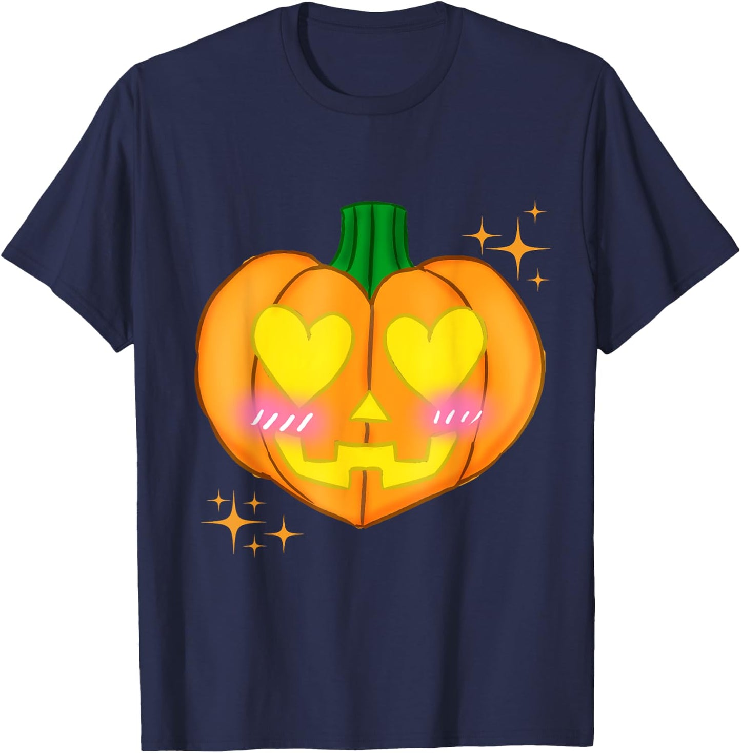 UMBERDUSK Valloween Valentine's Day Kawaii Goth Pumpkin T-Shirt - T-Shirt | Navy