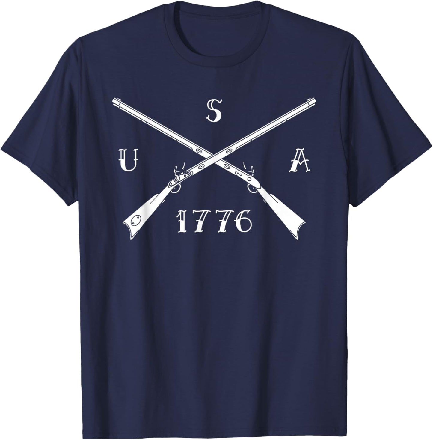 Black Powder Muzzleloading Accessories and Apparel USA 1776 Flintlock Muzzleloading Rifle T-Shirt - T-Shirt | Navy