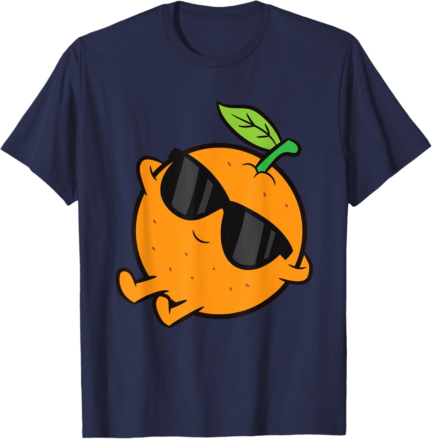 Cute Orange Fruit Relaxing Lazy Orange T-Shirt - T-Shirt | Navy