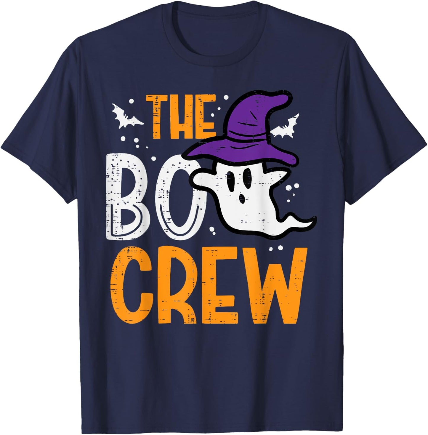 Halloween Ghost The Boo Crew Costume Matching Women Kids Men T-Shirt - T-Shirt | Navy