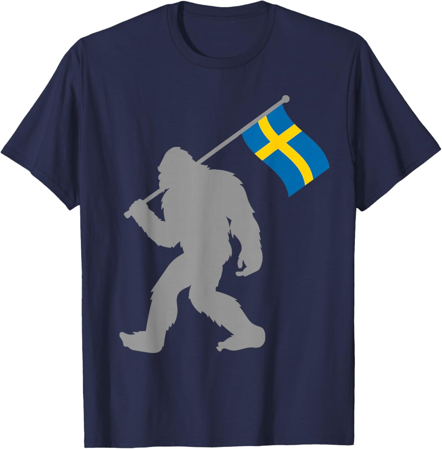 Sverige or Swedish Flag on Sweden Flag T-Shirt - T-Shirt | Navy