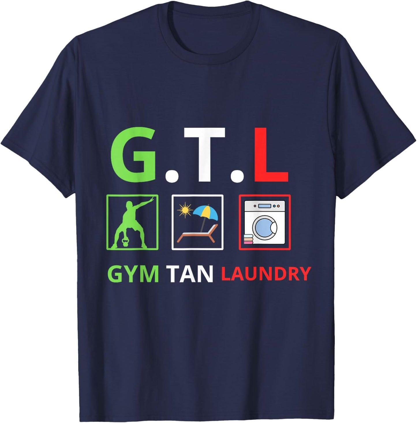 Gym Tan Laundry GTL New Jersey Garden NJ Shore Italian Flag T-Shirt - T-Shirt | Navy