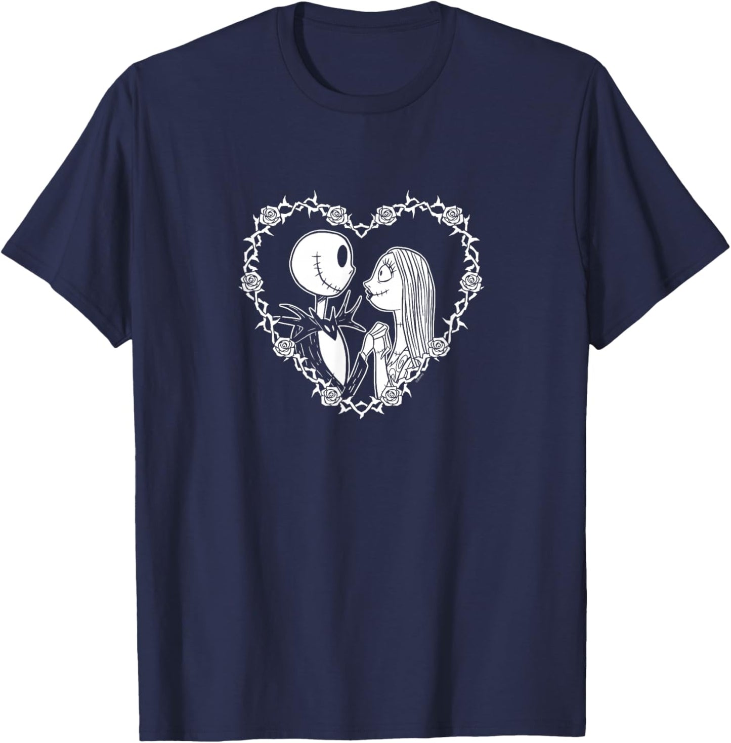 The Nightmare Before Christmas - Jack Sally Heart T-Shirt - T-Shirt | Navy