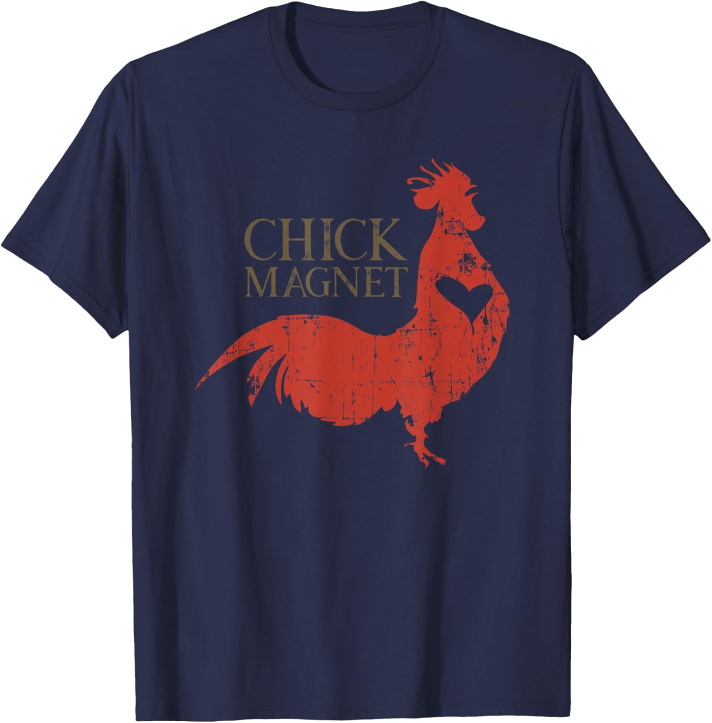 Chick Magnet Funny Rooster Adult Humor Retro Vintage T-Shirt - T-Shirt | Navy