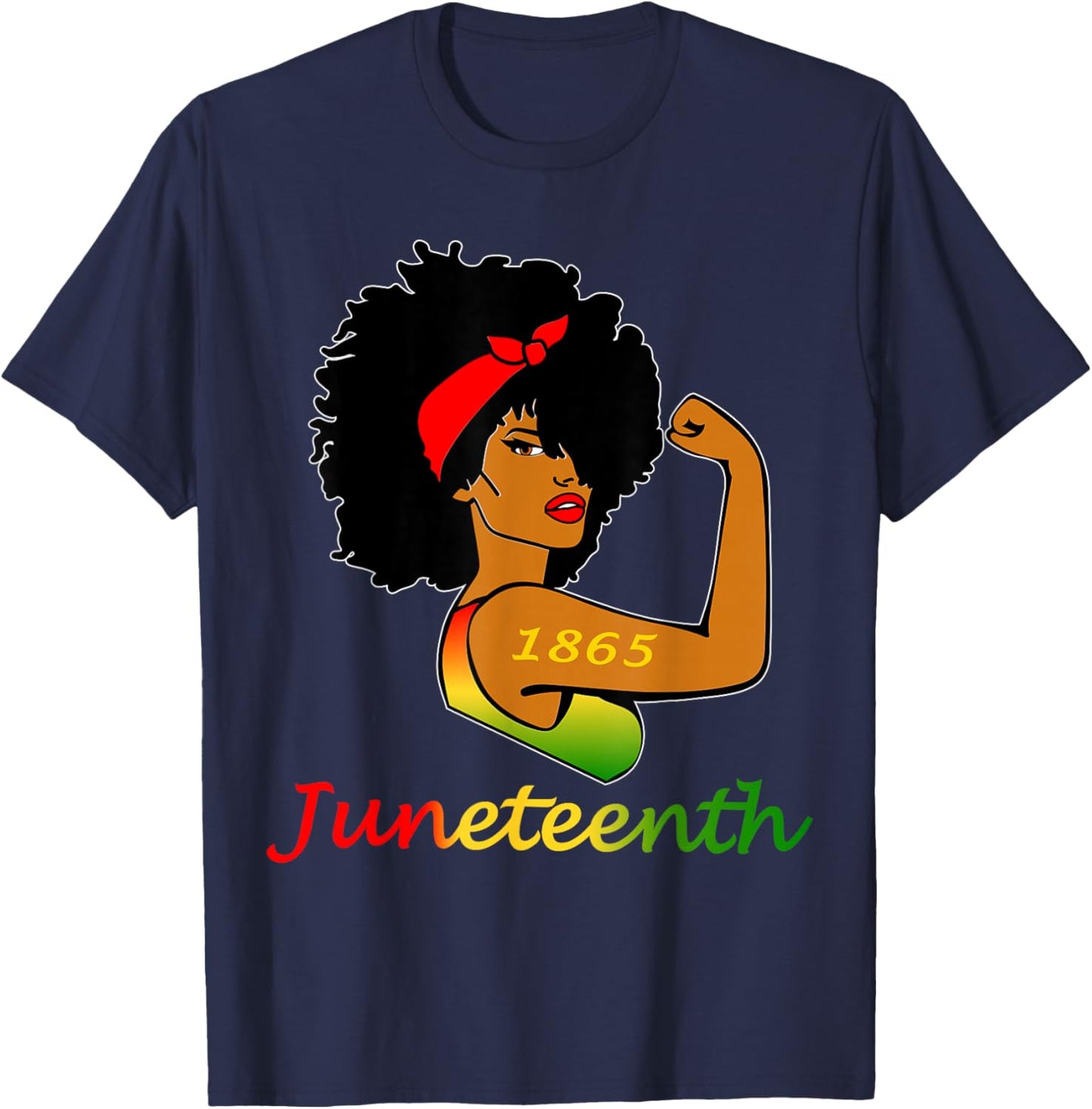 Happy Juneteenth Is My Independence Day Free Black Women T-Shirt - T-Shirt | Navy