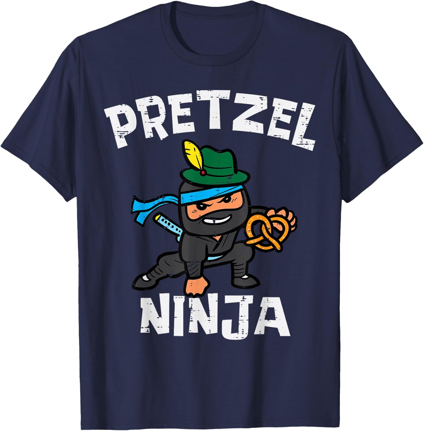 Oktoberfest Pretzel Ninja Cute German Boys Girls Kid Toddler T-Shirt - T-Shirt | Navy