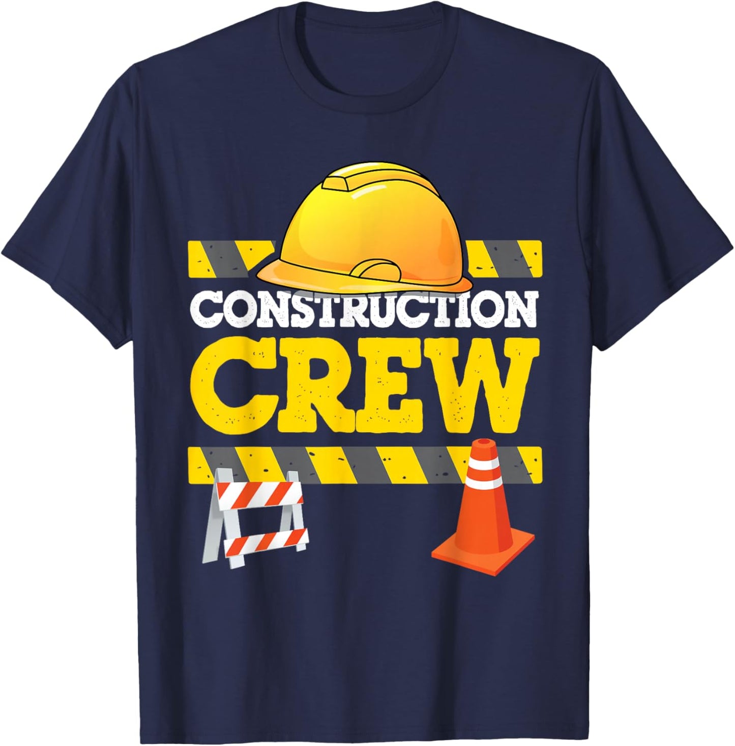 Boys Birthday Construction Crew Kids Party Group Matching T-Shirt - T-Shirt | Navy